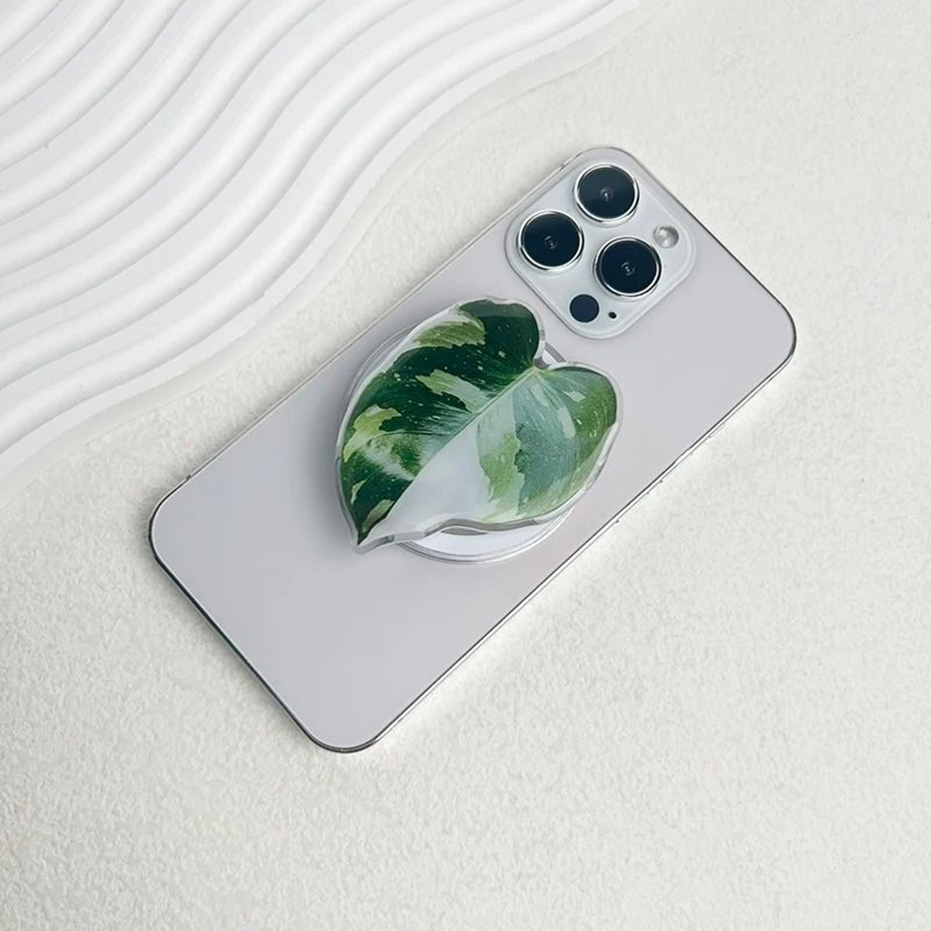 Popular Plant Leaf Magnetic Folding Mobile Phone Grip Holder For MagSafe IPhone  Samsung 6