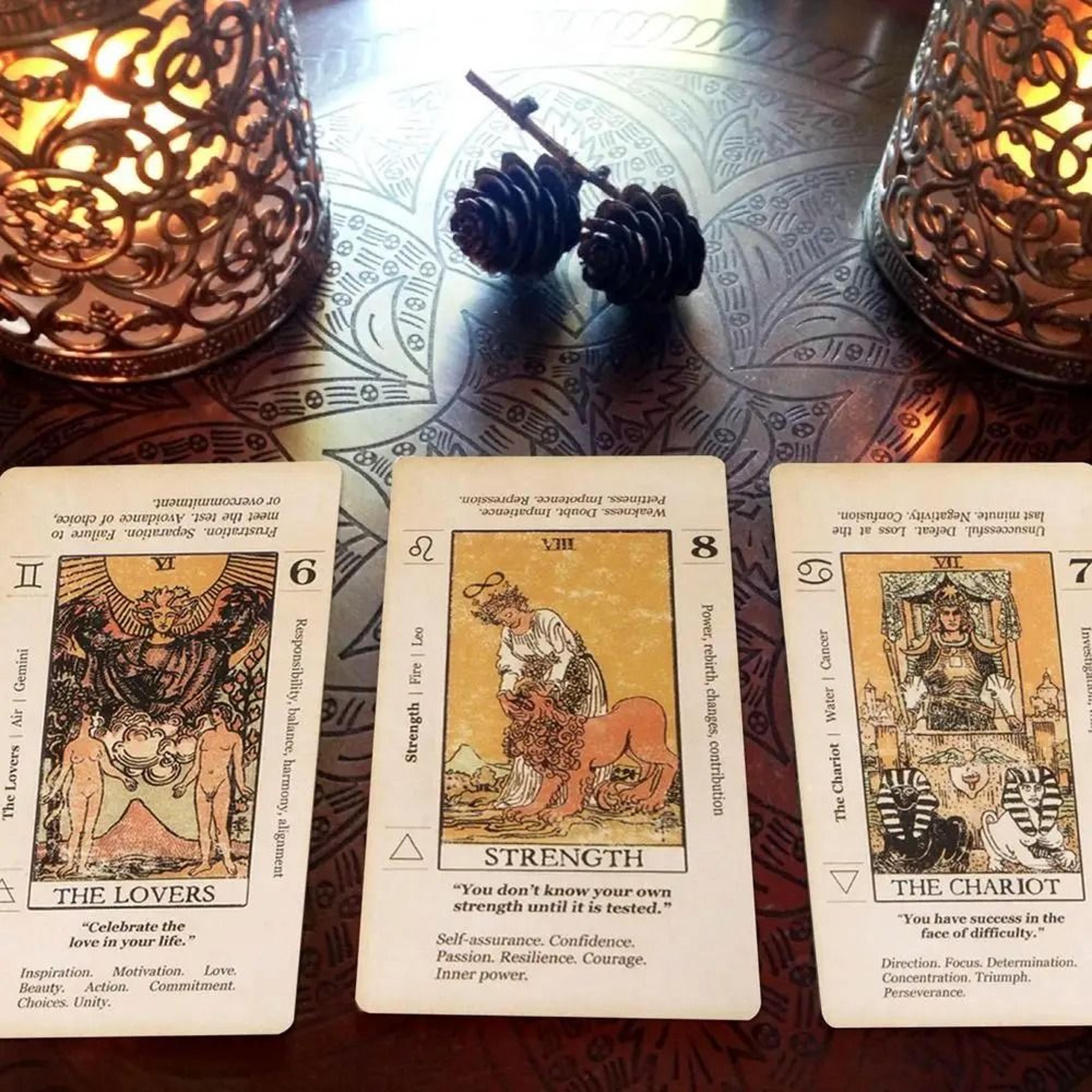 Beginner Tarot Deck With Keywords  Meanings  Antiqued Learning Tarot 78Card Set 2