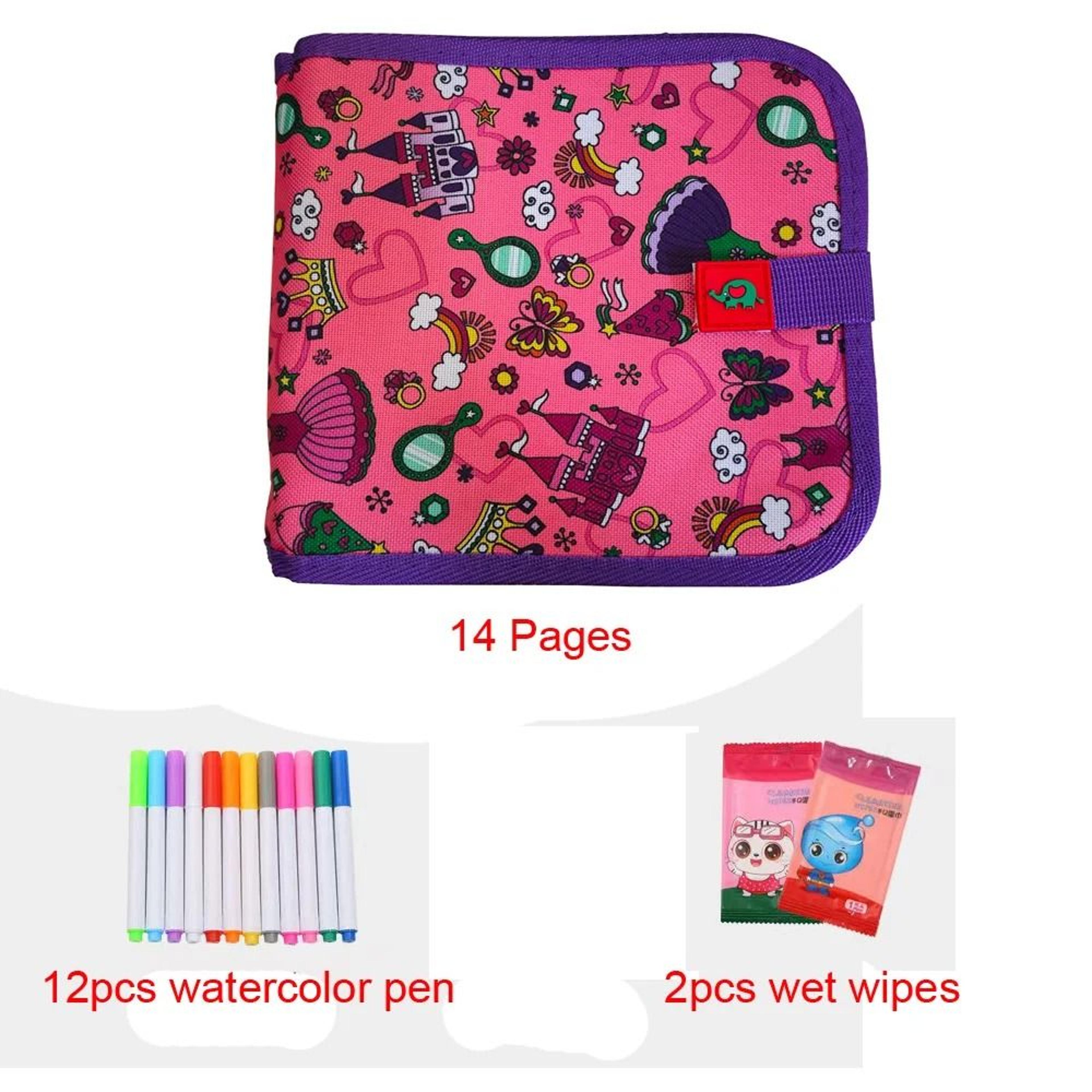 Cute Erasable Portable Graffiti Book  Reusable Cartoon Doodle Writing  Painting Set 6
