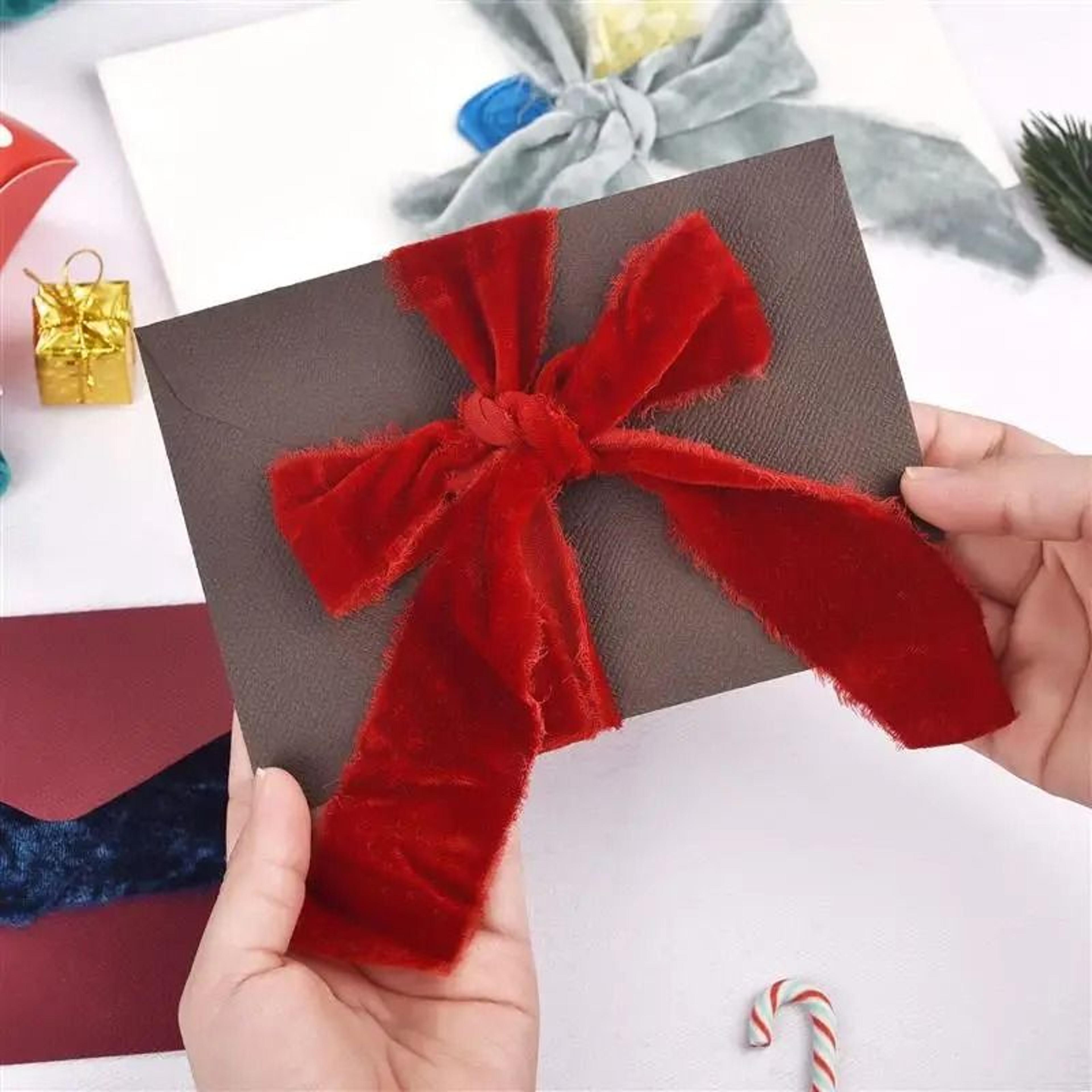 FrayedEdge Velvet Suede Ribbon  Professional 157 In Wedding Invitation  Bouquet Wrapping System 3