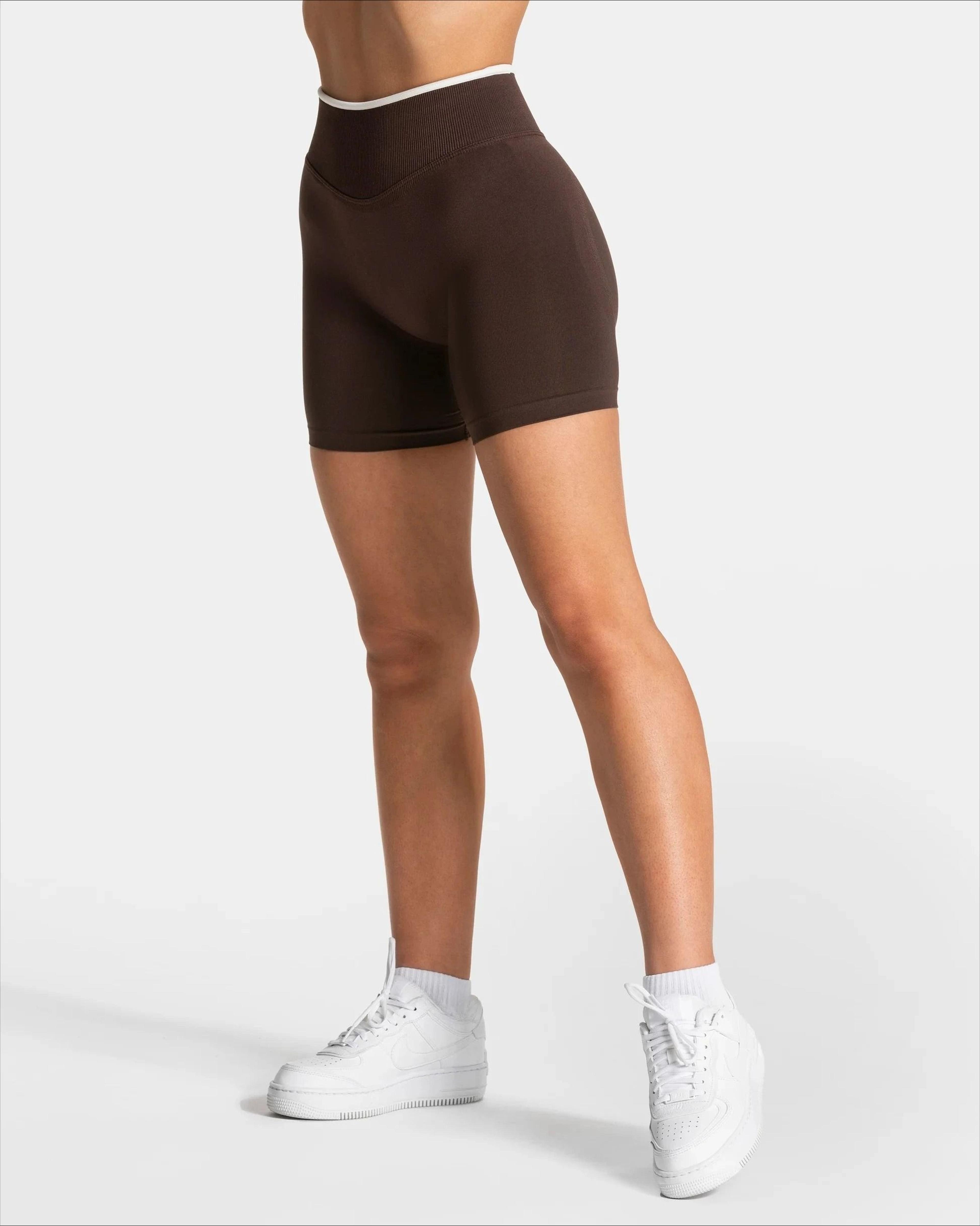Womens Seamless HighWaist Gym Shorts  Solid Color HipLifting Yoga  Running Performance System 9
