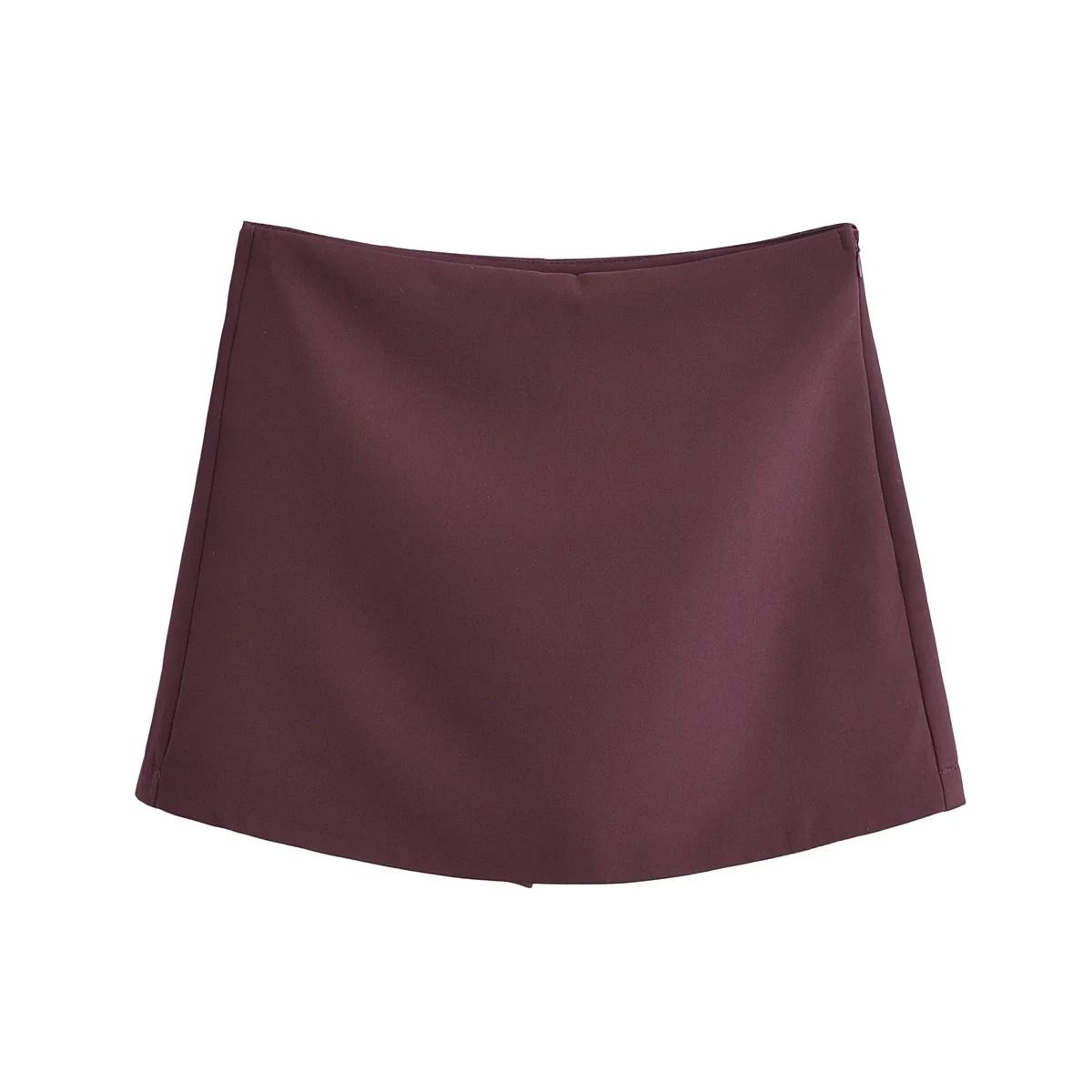 TFMLN New Spring Solid Skort  Womens Fashion SideZipper Mini ShortsSkirt System 6