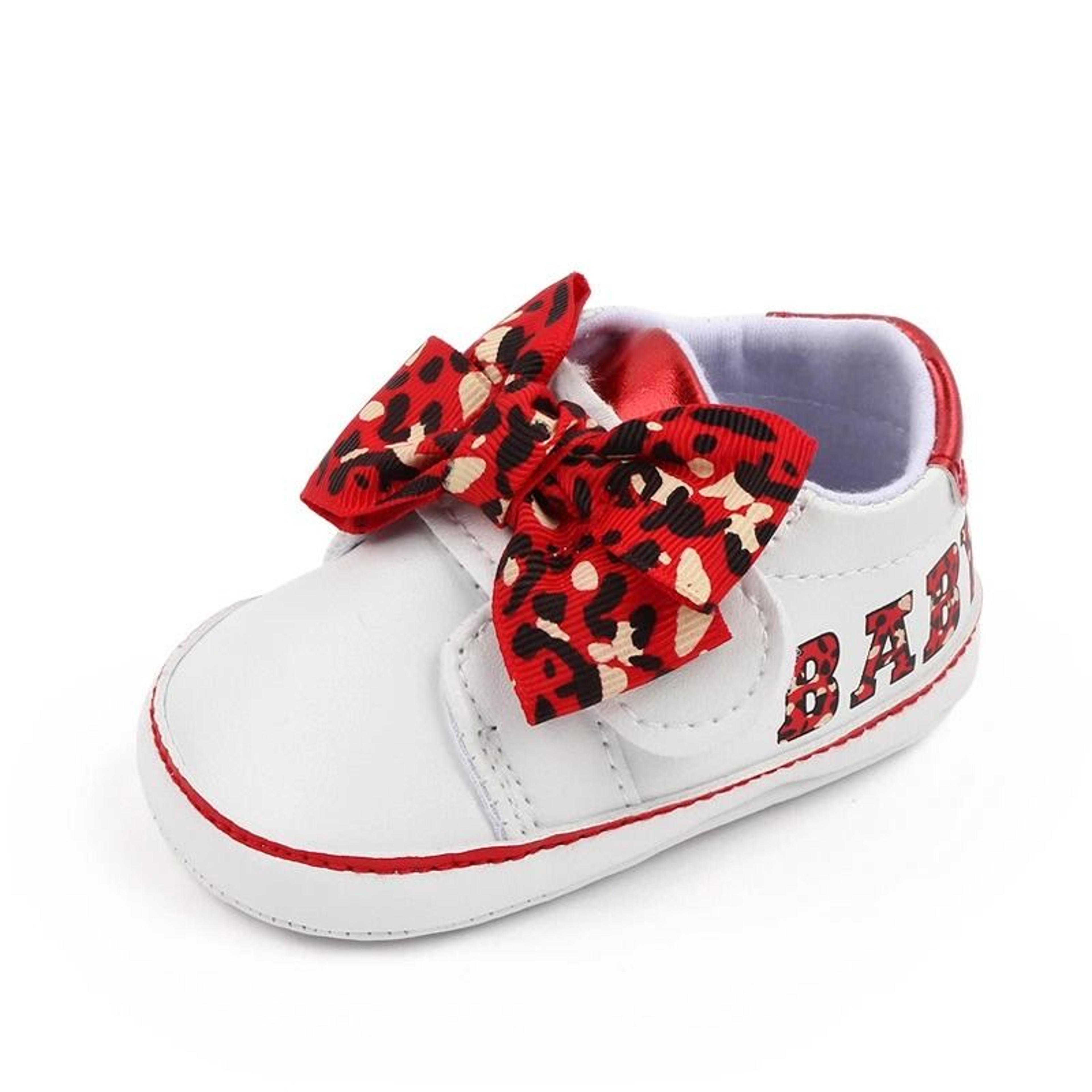 Citgeett Autumn Infant Sneakers  Baby Girl Leopard Print Bow  Letter First Walking System 4