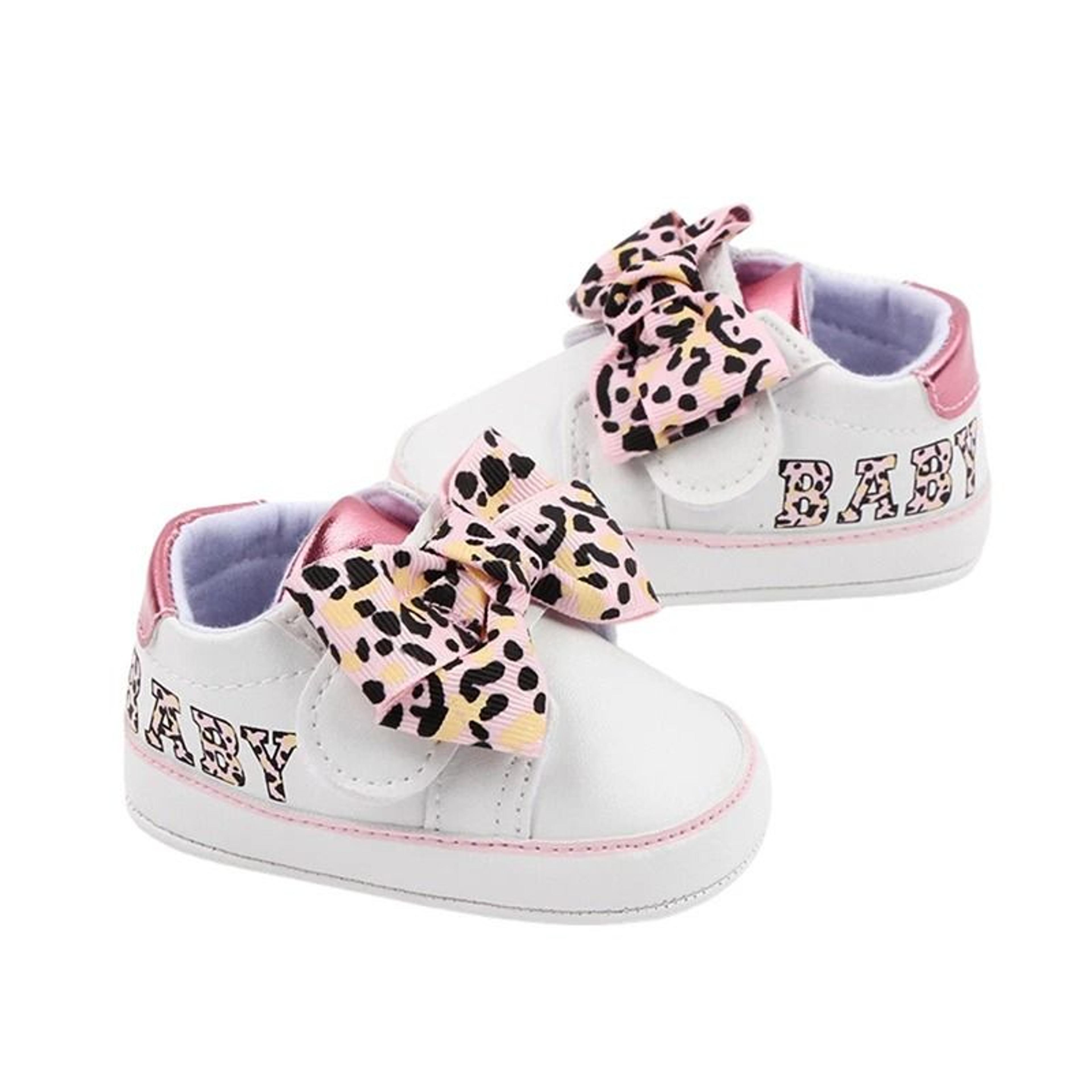 Citgeett Autumn Infant Sneakers  Baby Girl Leopard Print Bow  Letter First Walking System 5