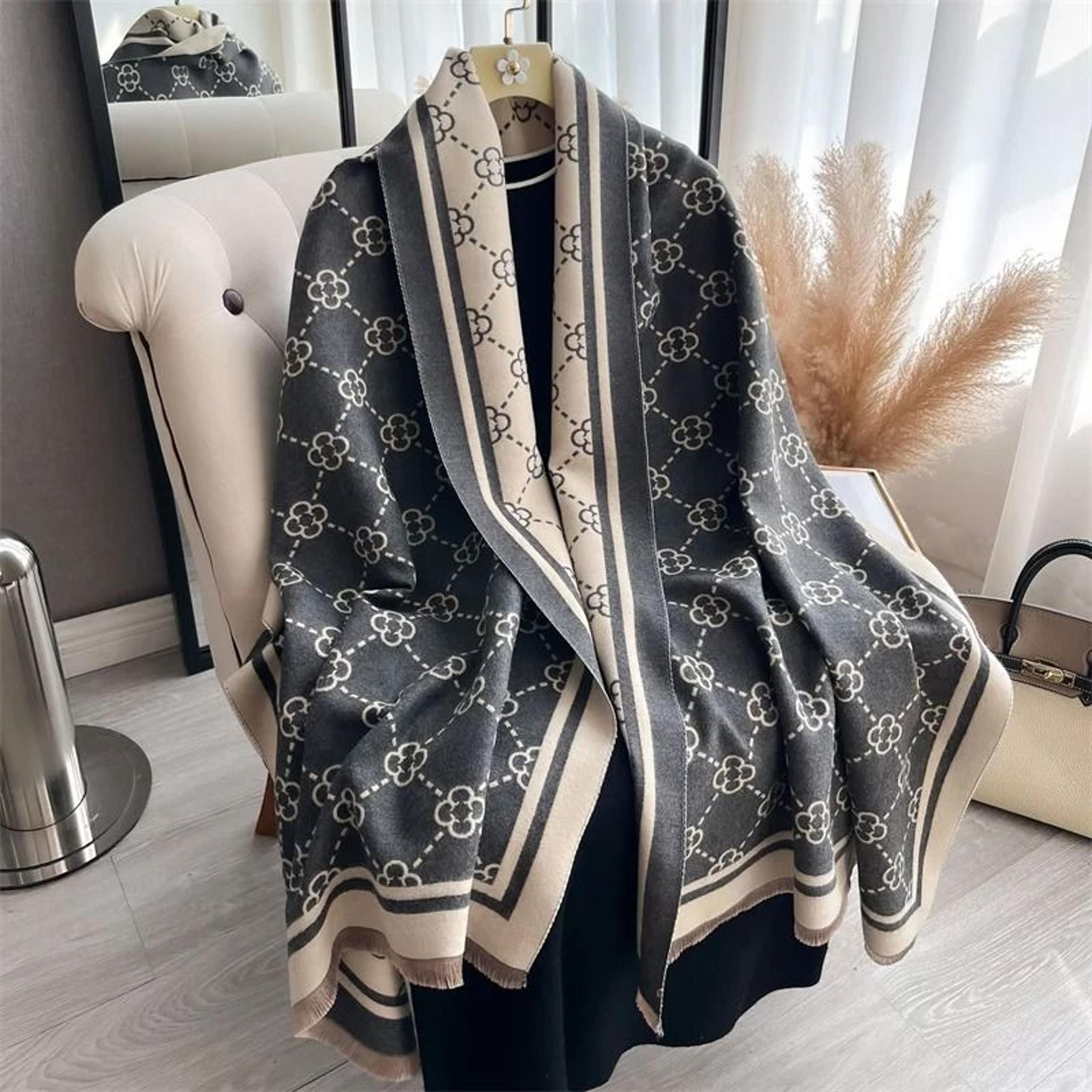 Luxury Plaid CashmereFeel Scarf  Womens Winter Pashmina Shawl  Heavyweight Blanket Wrap System 7