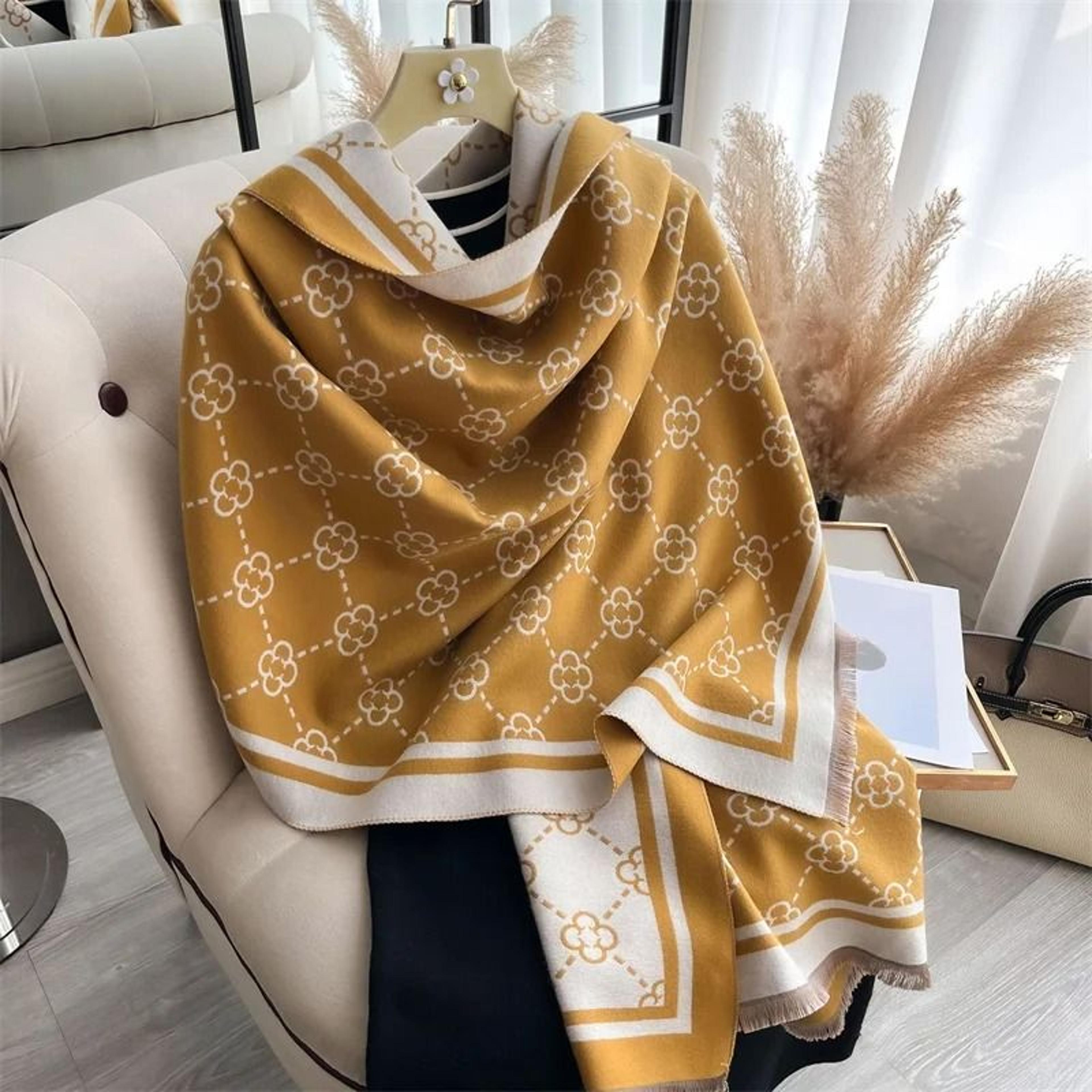 Luxury Plaid CashmereFeel Scarf  Womens Winter Pashmina Shawl  Heavyweight Blanket Wrap System 8