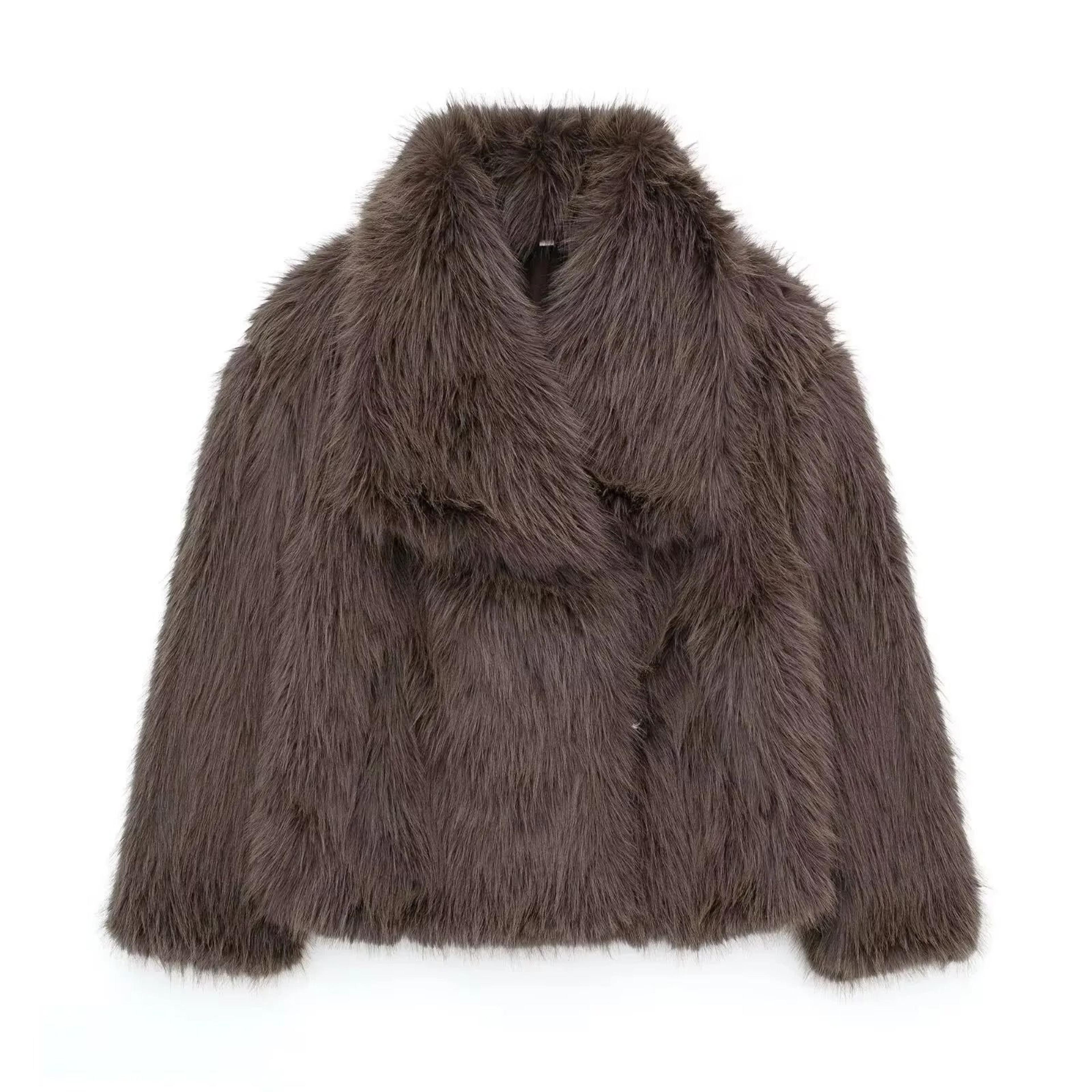 HH Elegant Faux Fur Outerwear System  Premium HighStreet Fluffy Lapel Jacket  Thermal Fashion Infra 13