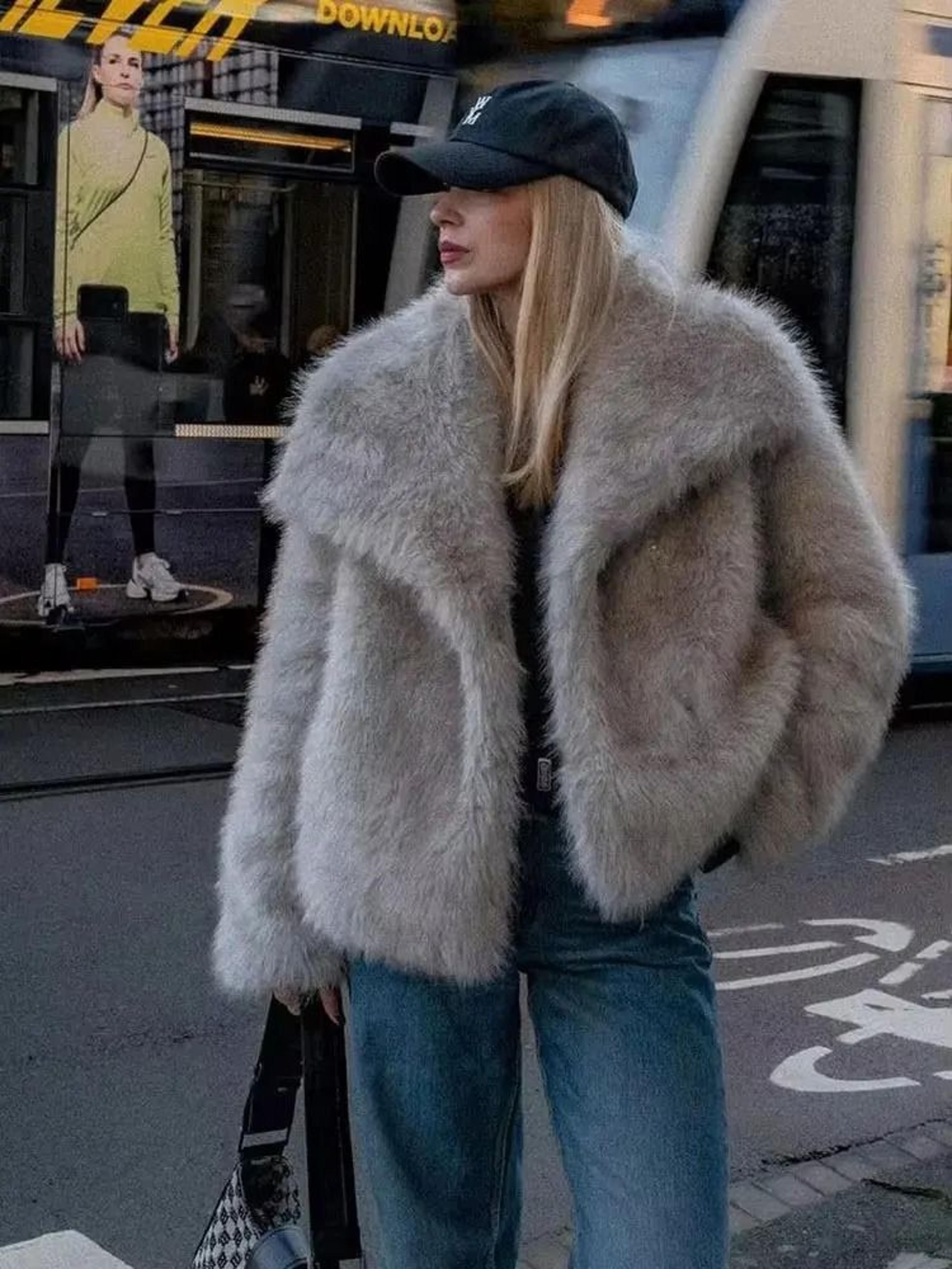 HH Elegant Faux Fur Outerwear System  Premium HighStreet Fluffy Lapel Jacket  Thermal Fashion Infra 3