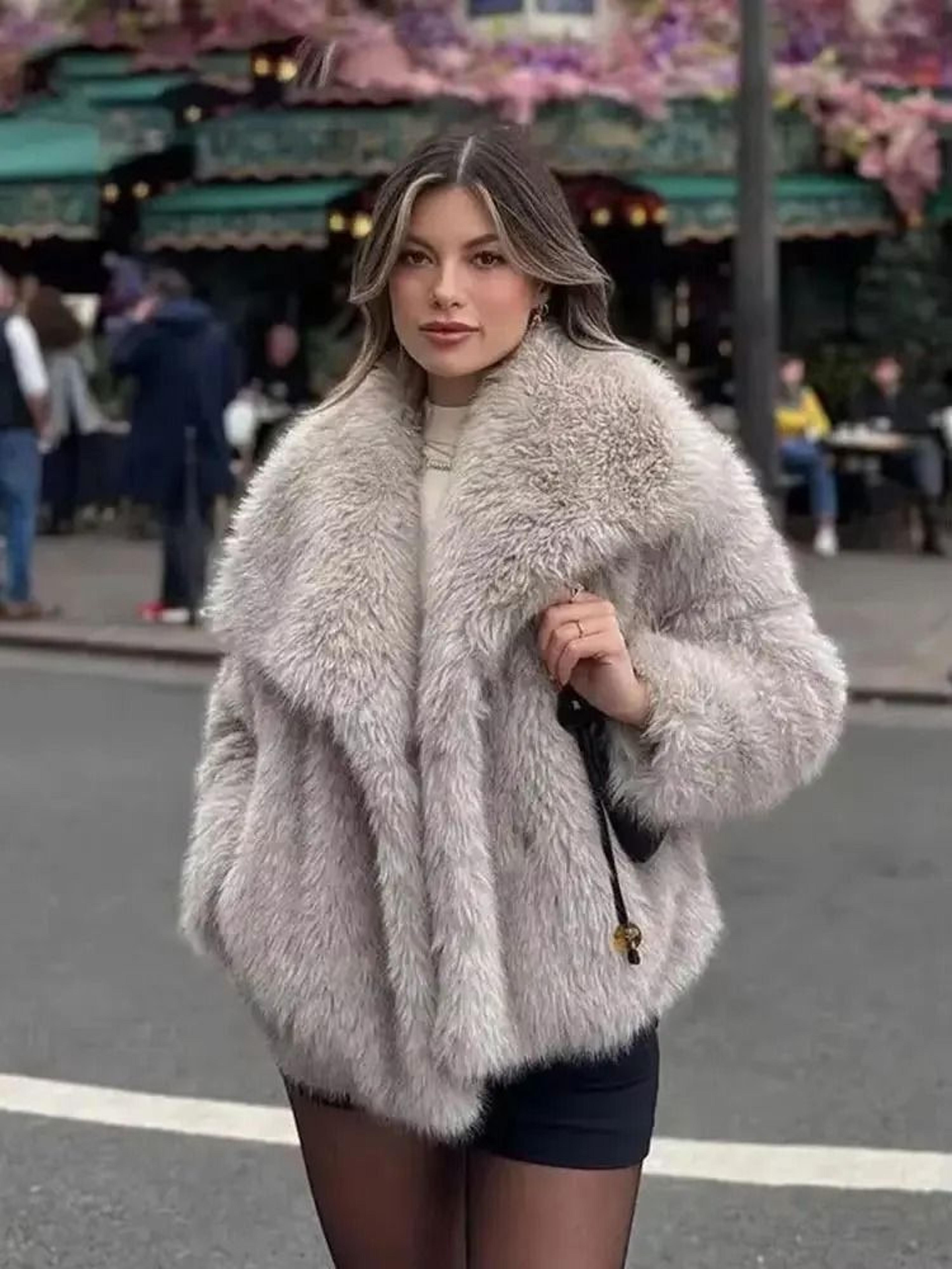 HH Elegant Faux Fur Outerwear System  Premium HighStreet Fluffy Lapel Jacket  Thermal Fashion Infra 4