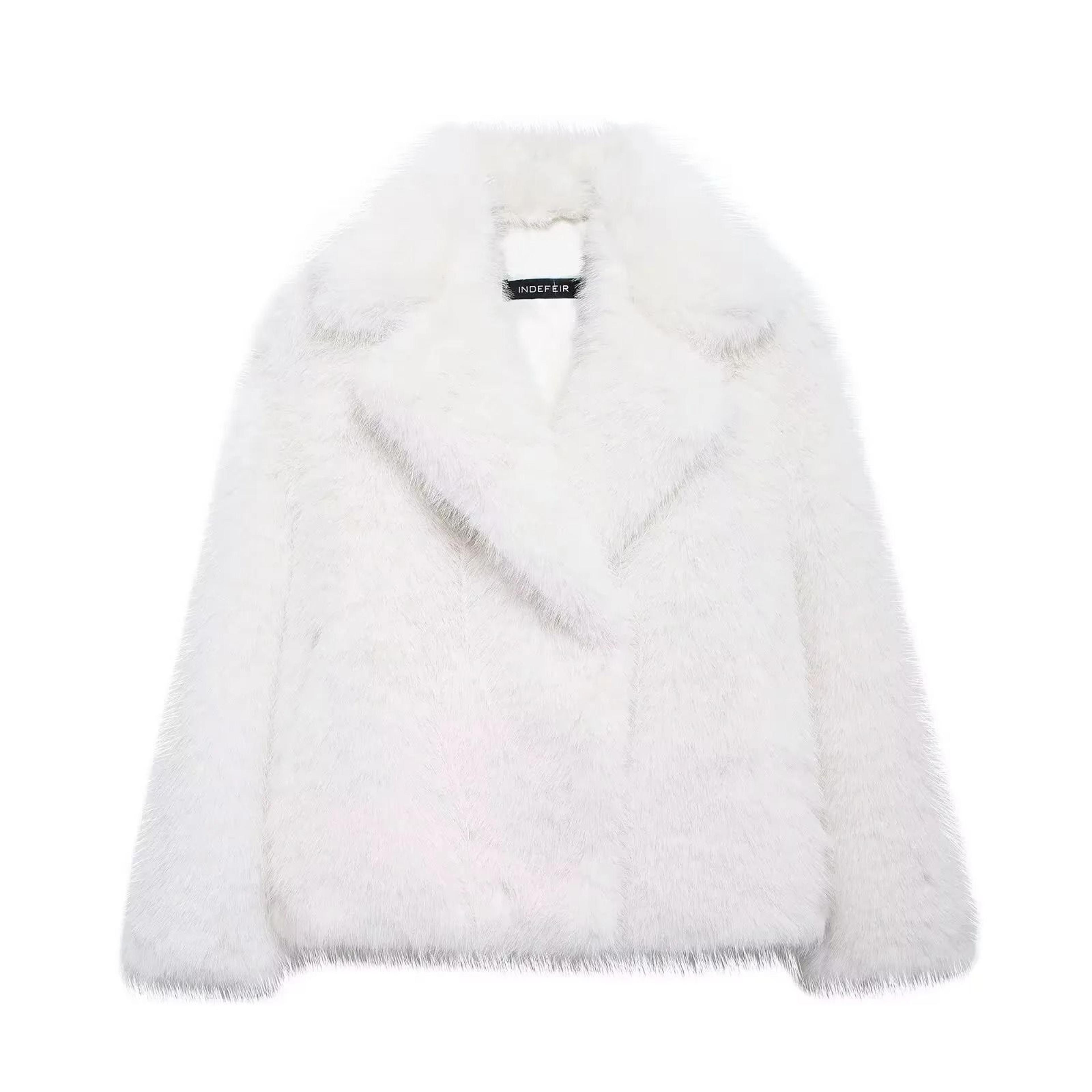 HH Elegant Faux Fur Outerwear System  Premium HighStreet Fluffy Lapel Jacket  Thermal Fashion Infra 22