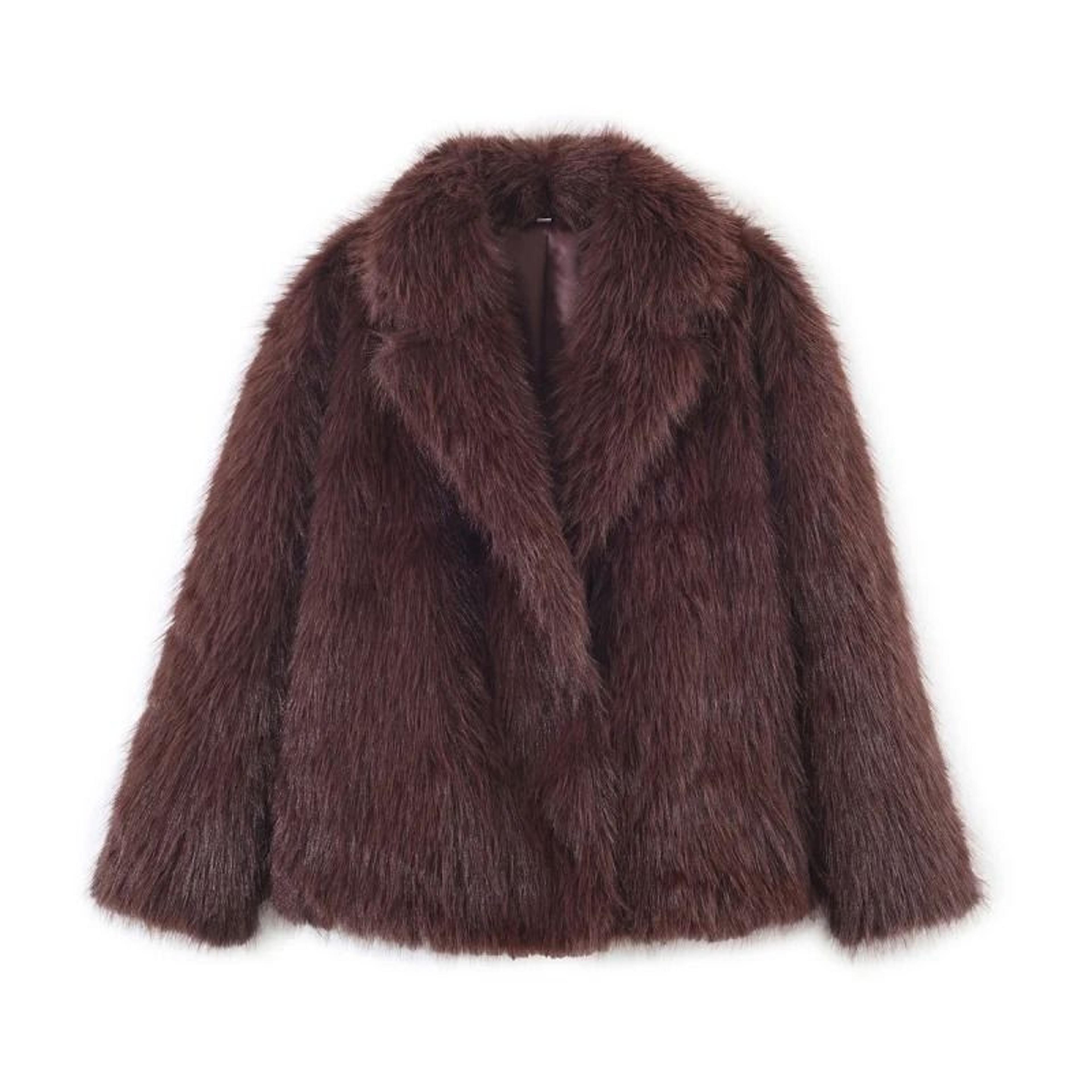 HH Elegant Faux Fur Outerwear System  Premium HighStreet Fluffy Lapel Jacket  Thermal Fashion Infra 23