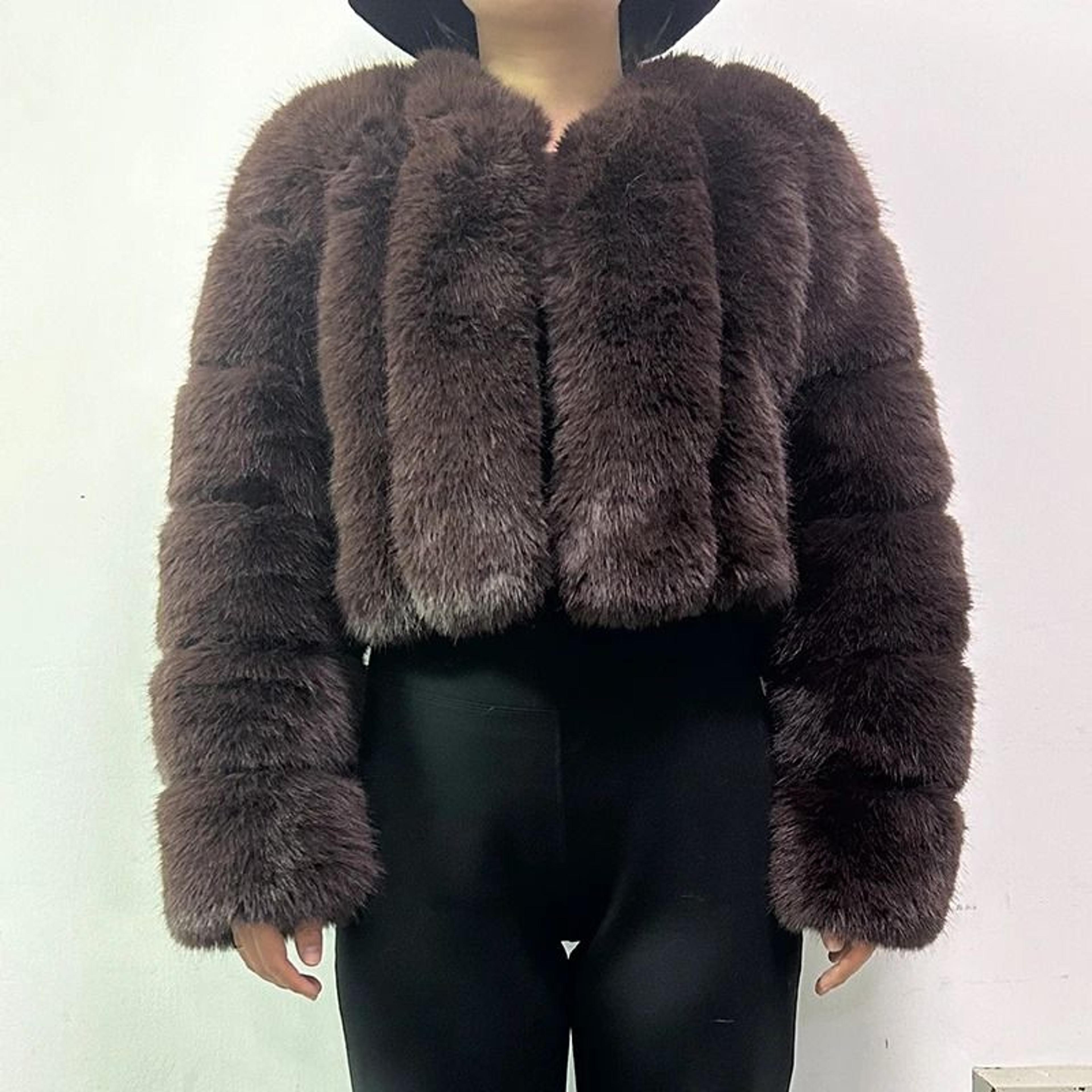 Luxury VNeck Faux Fox Fur Coat  Chic Winter Teddy Jacket  HighFashion Outerwear System 16