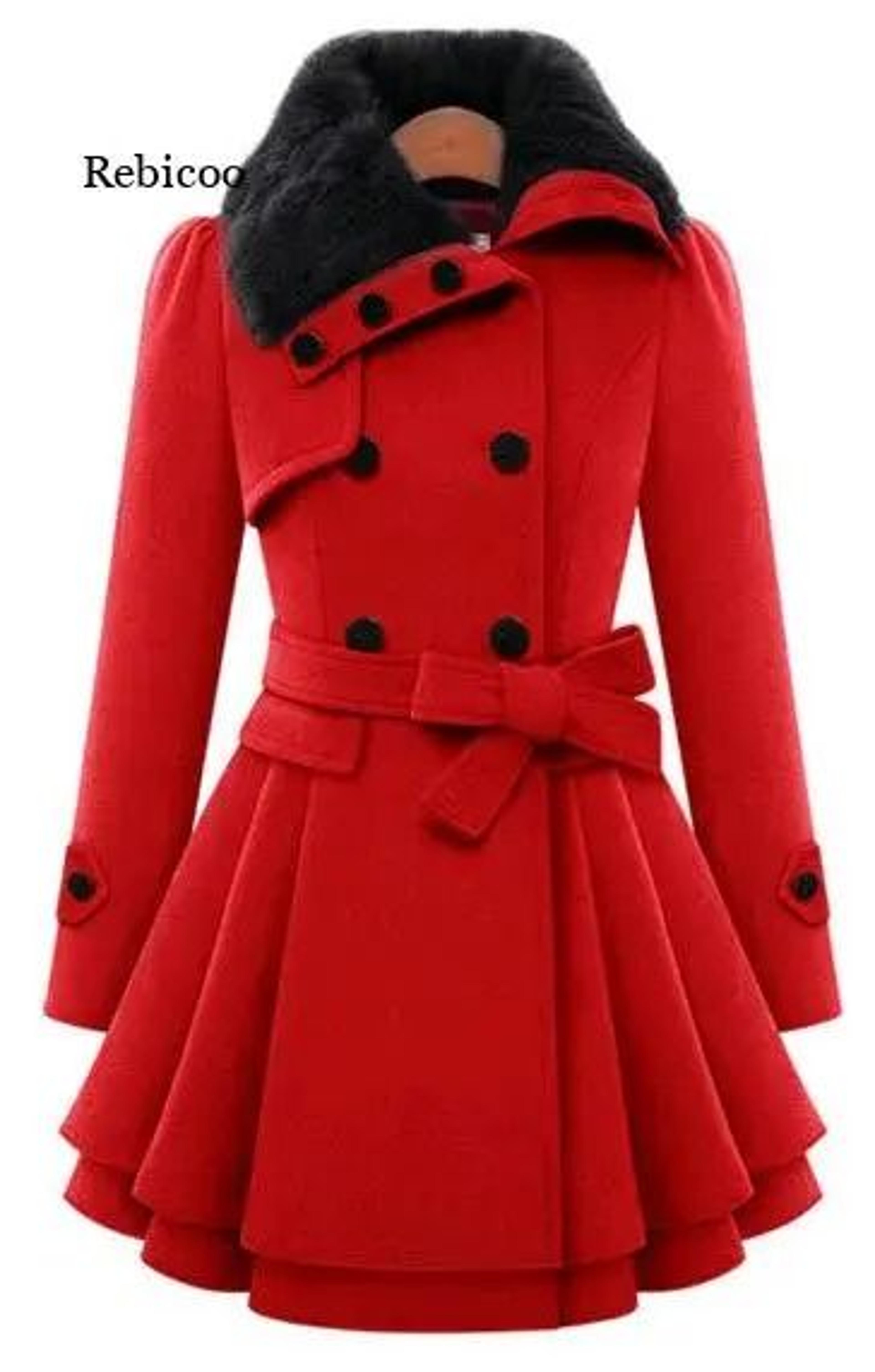Womens Slim SherpaWool System  Premium DoubleBreasted Padded Coat  England Style Trench Infrastruct 1