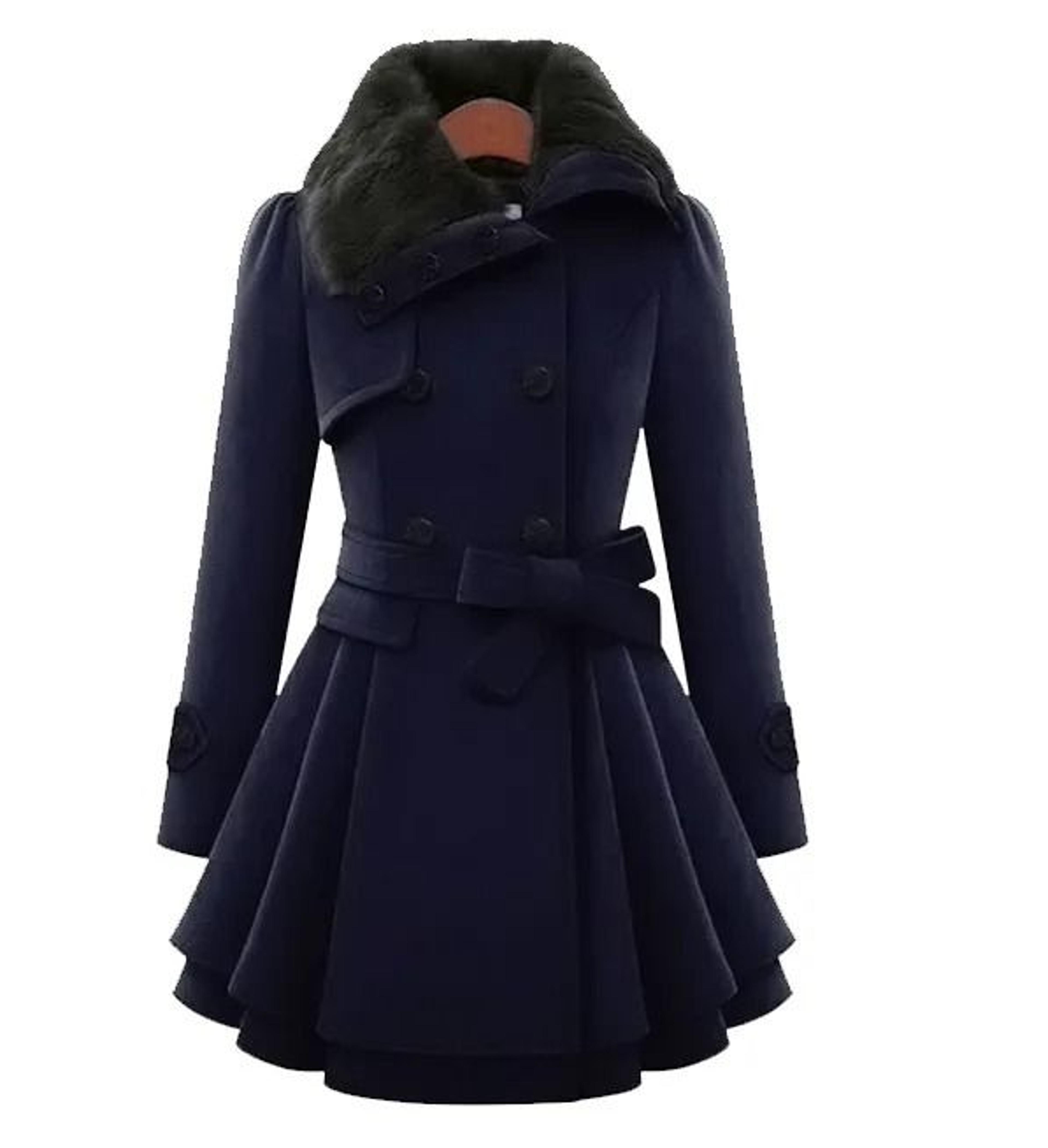 Womens Slim SherpaWool System  Premium DoubleBreasted Padded Coat  England Style Trench Infrastruct 7