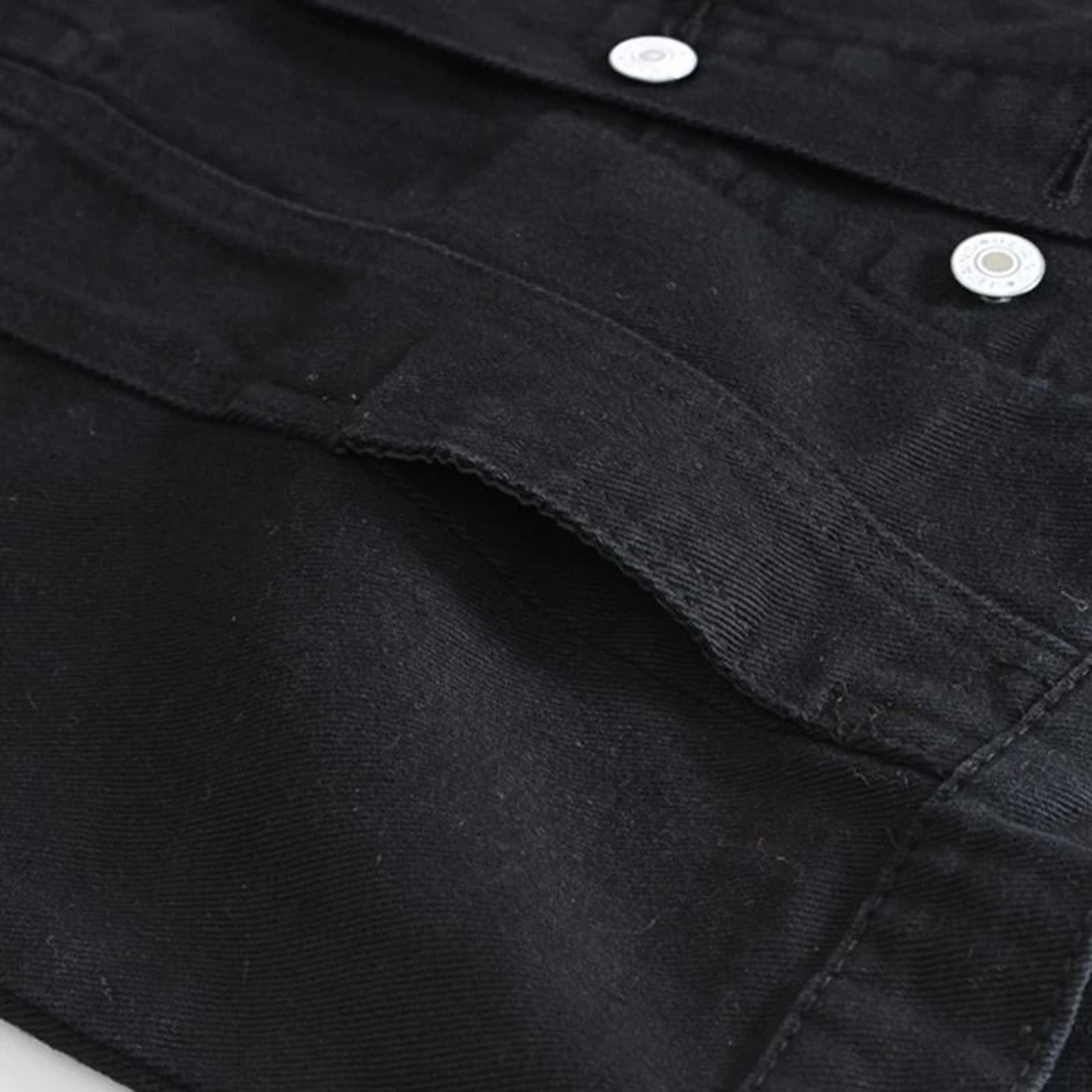 Mens Sokotoo Slim Black Jean Vest  Premium Fringe Denim Waistcoat  Sleeveless Tank Top Infrastructu 3
