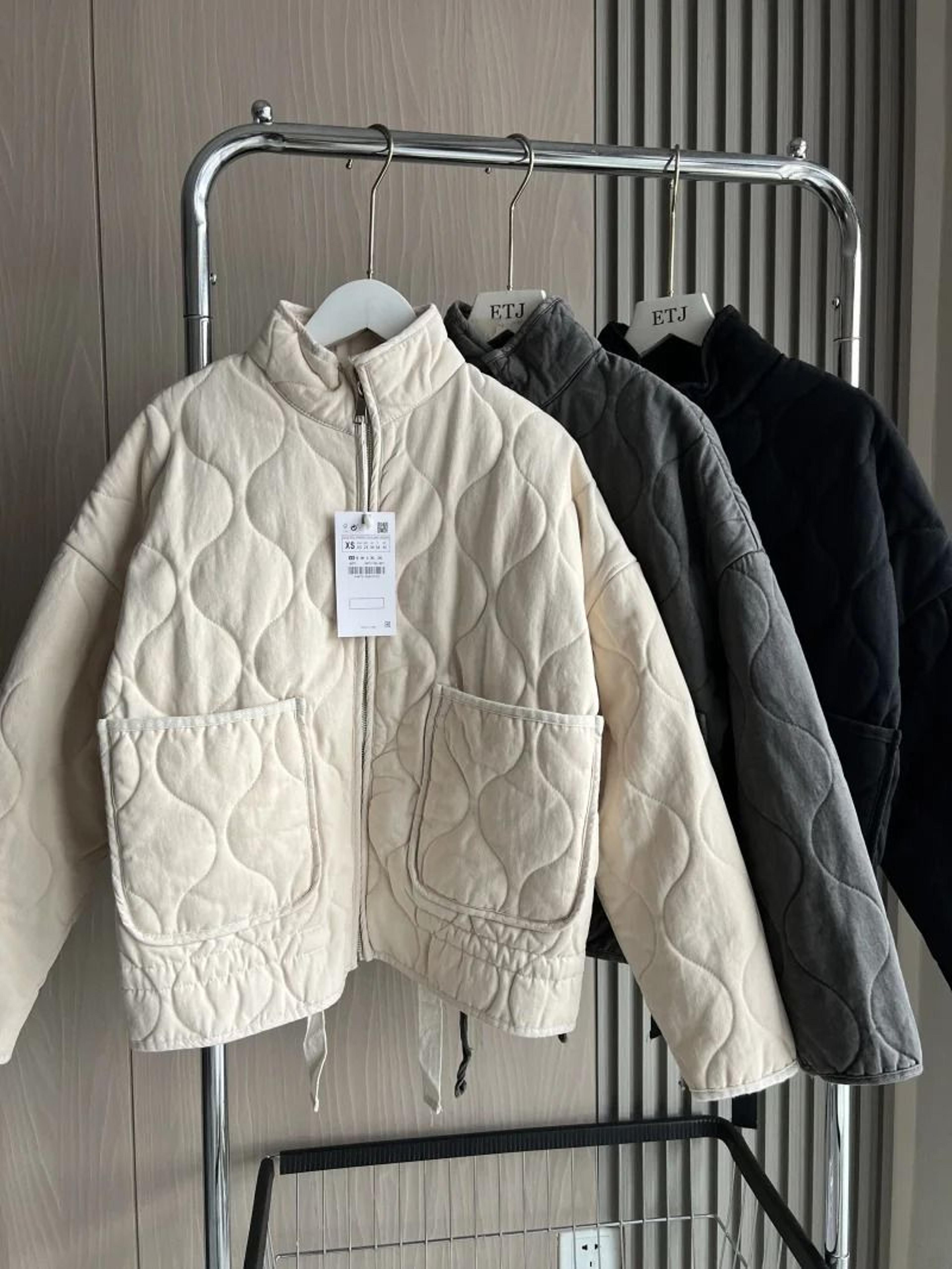 ZW Vintage Rayon Quilted System  Premium Lenzing Cotton Jacket  HighCollar Decorative Outerwear Inf 1