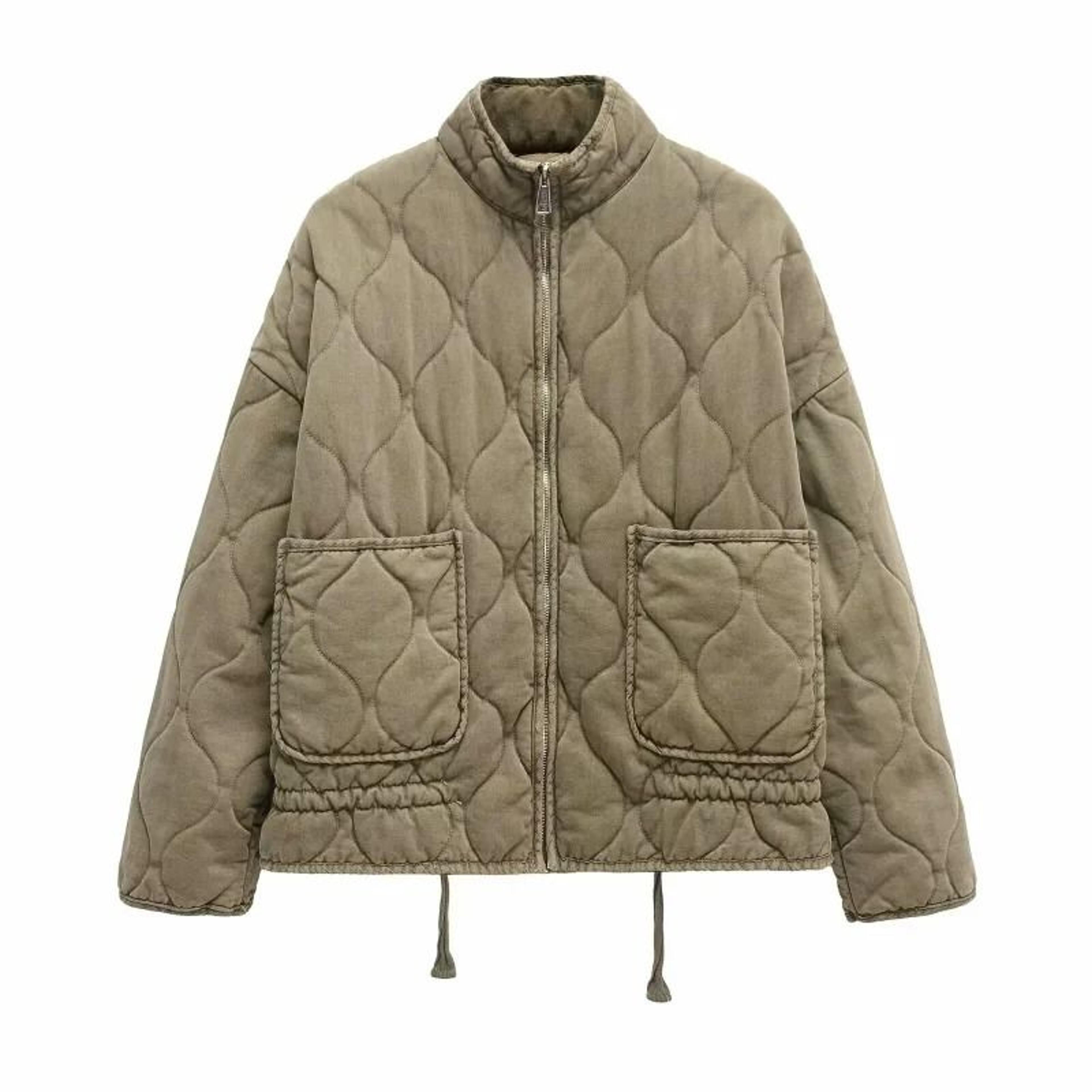 ZW Vintage Rayon Quilted System  Premium Lenzing Cotton Jacket  HighCollar Decorative Outerwear Inf 9