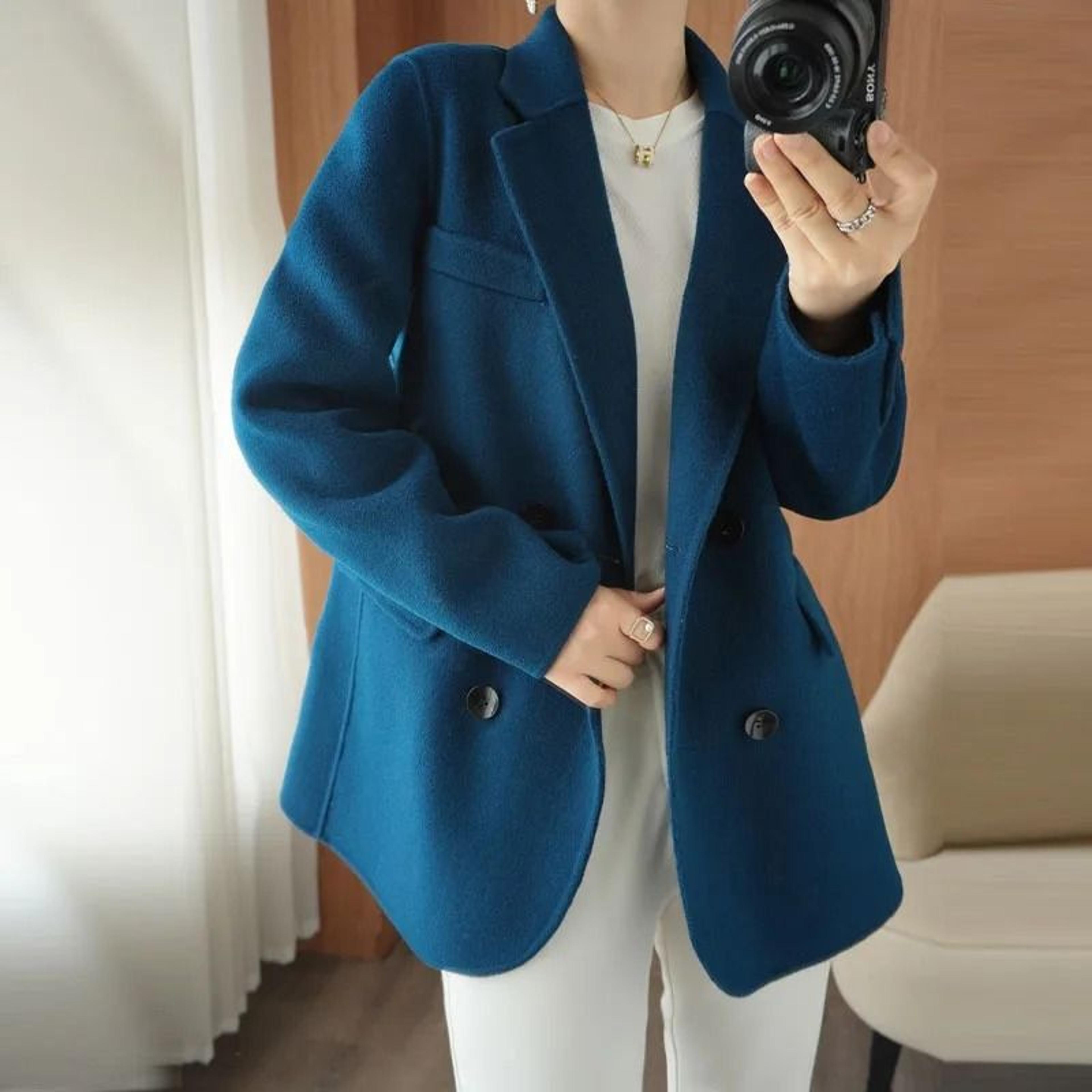 Womens 100 Pure Cashmere System  Premium DoubleSided Thick Jacket  Classic Business Outerwear Infra 6