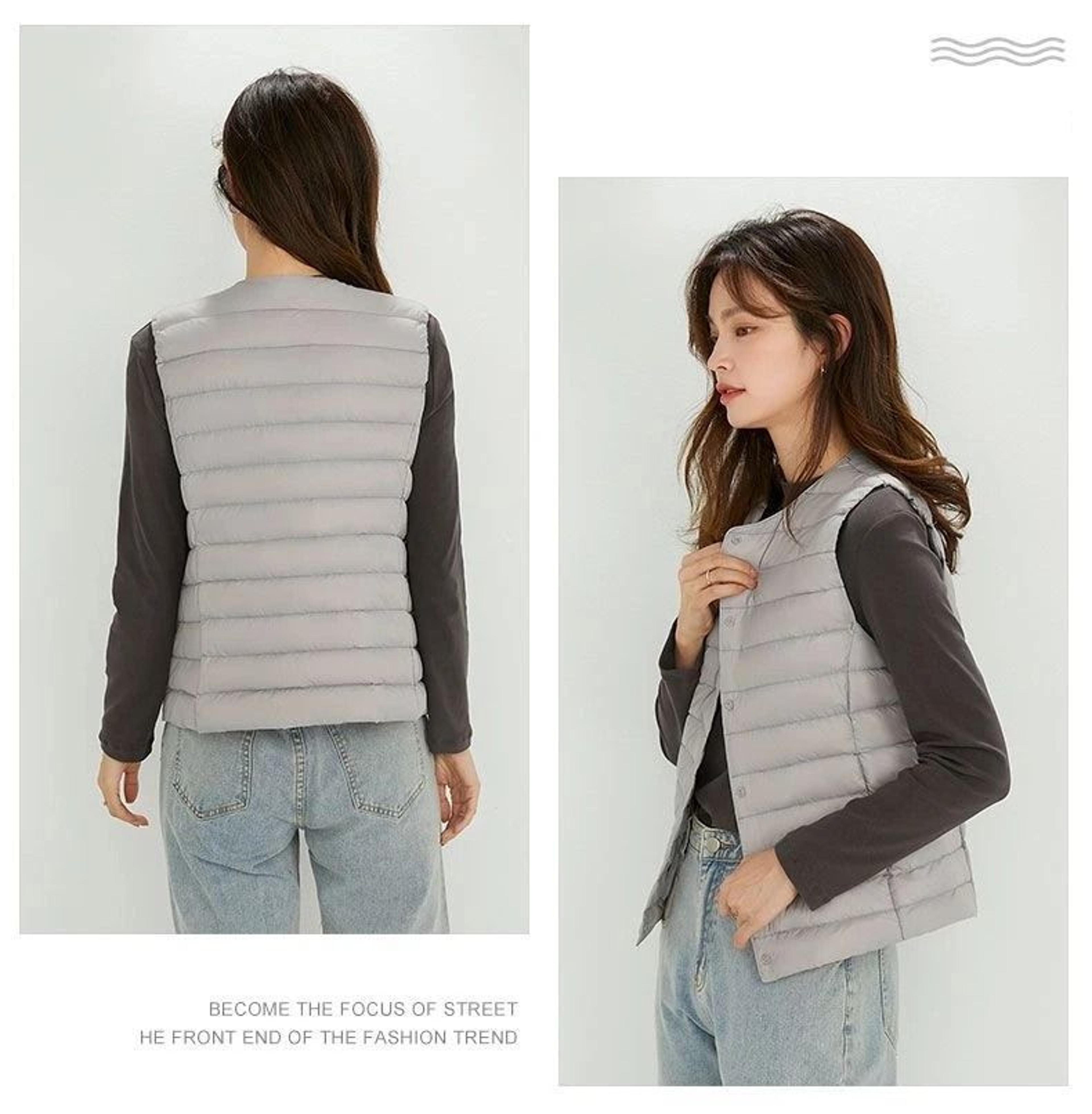 Womens Lightweight Collarless System  Premium Plus Size Thermal Puffer Gilet  Versatile Sleeveless  8