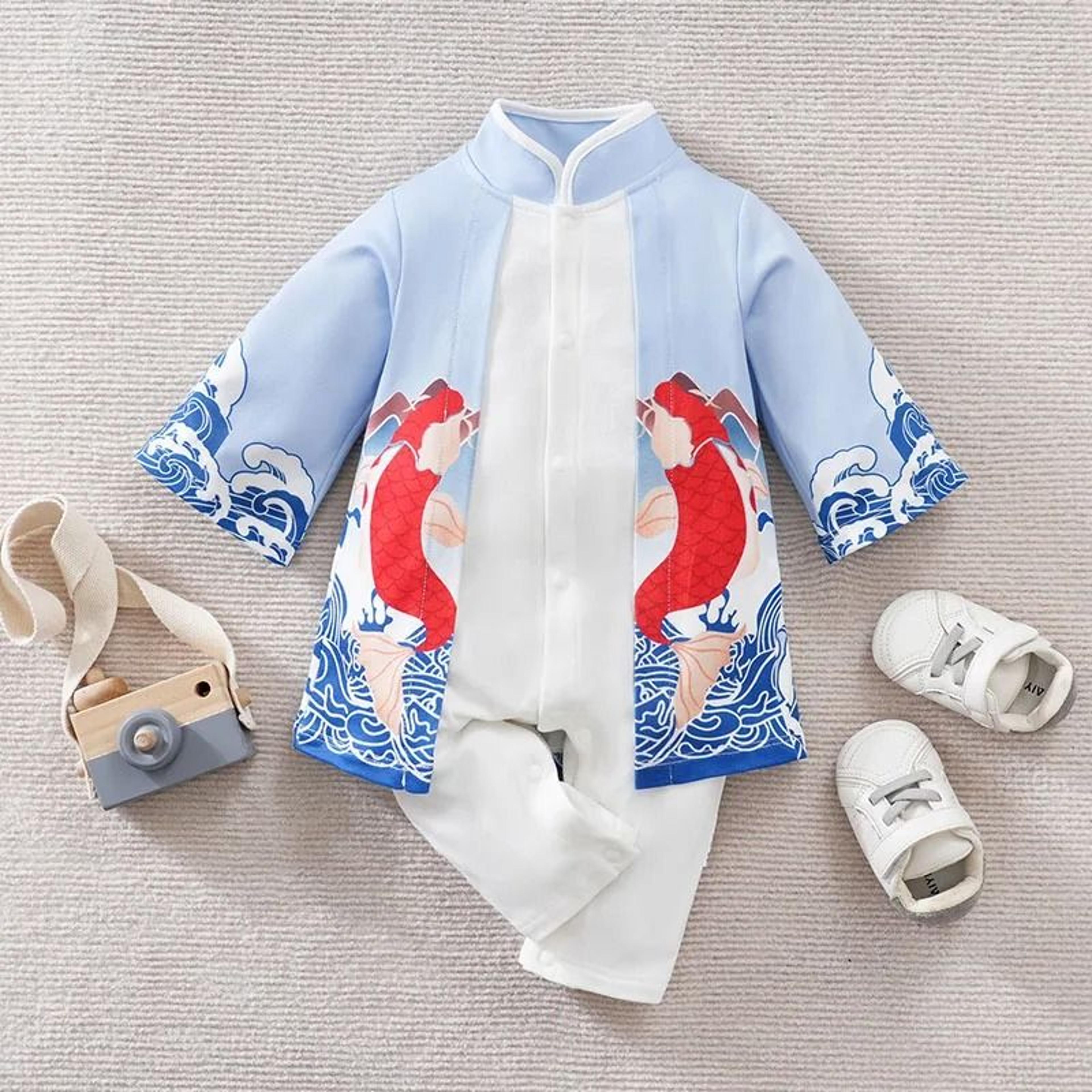 Newborn Anime Cape Style Bodysuit  Premium Cotton Long Sleeve Romper  Infant Quality Rational Desig 6