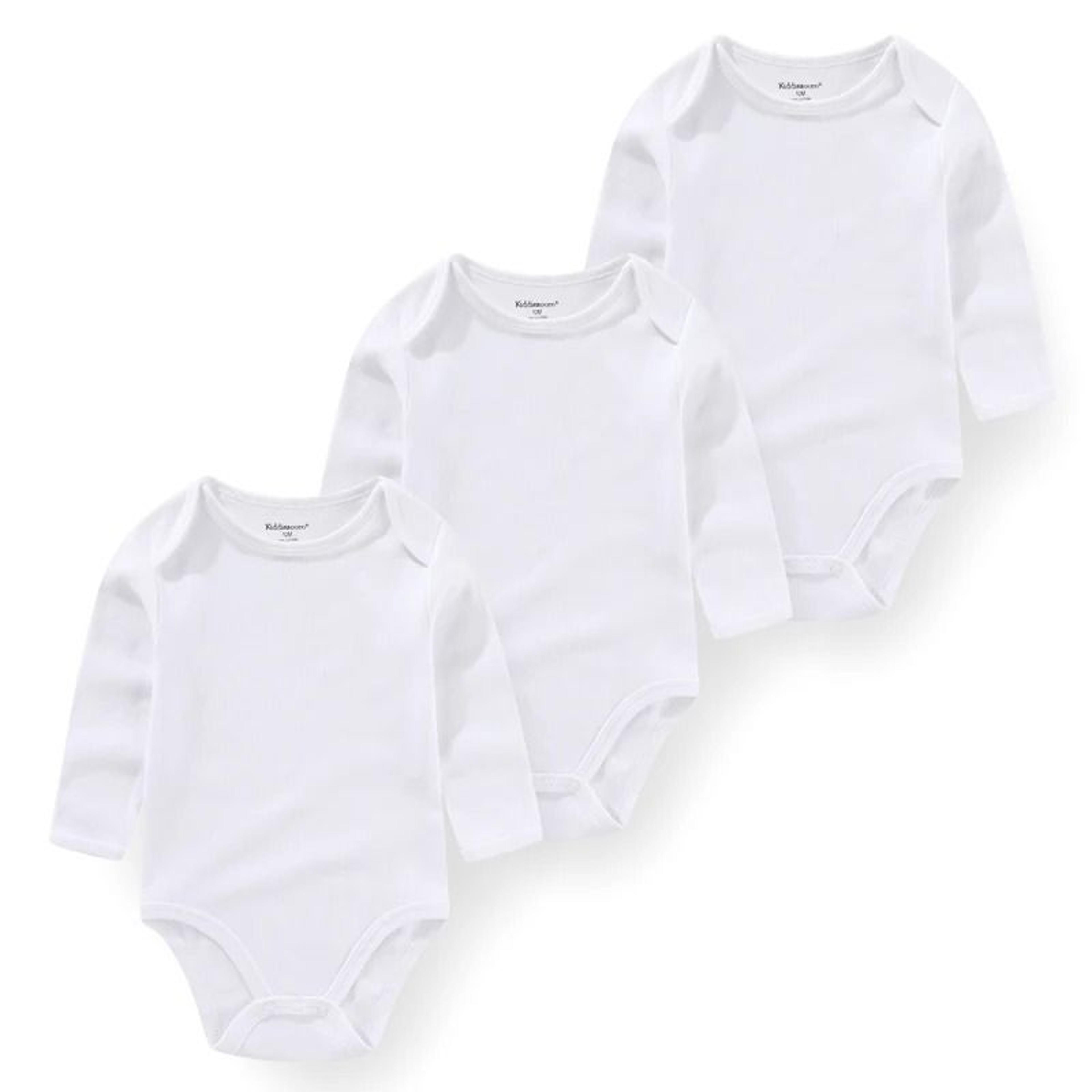 Kiddiezoom 3Pack Newborn Cartoon Bodysuits  Premium 100 Cotton Long Sleeve Soft Infant Onesies 26