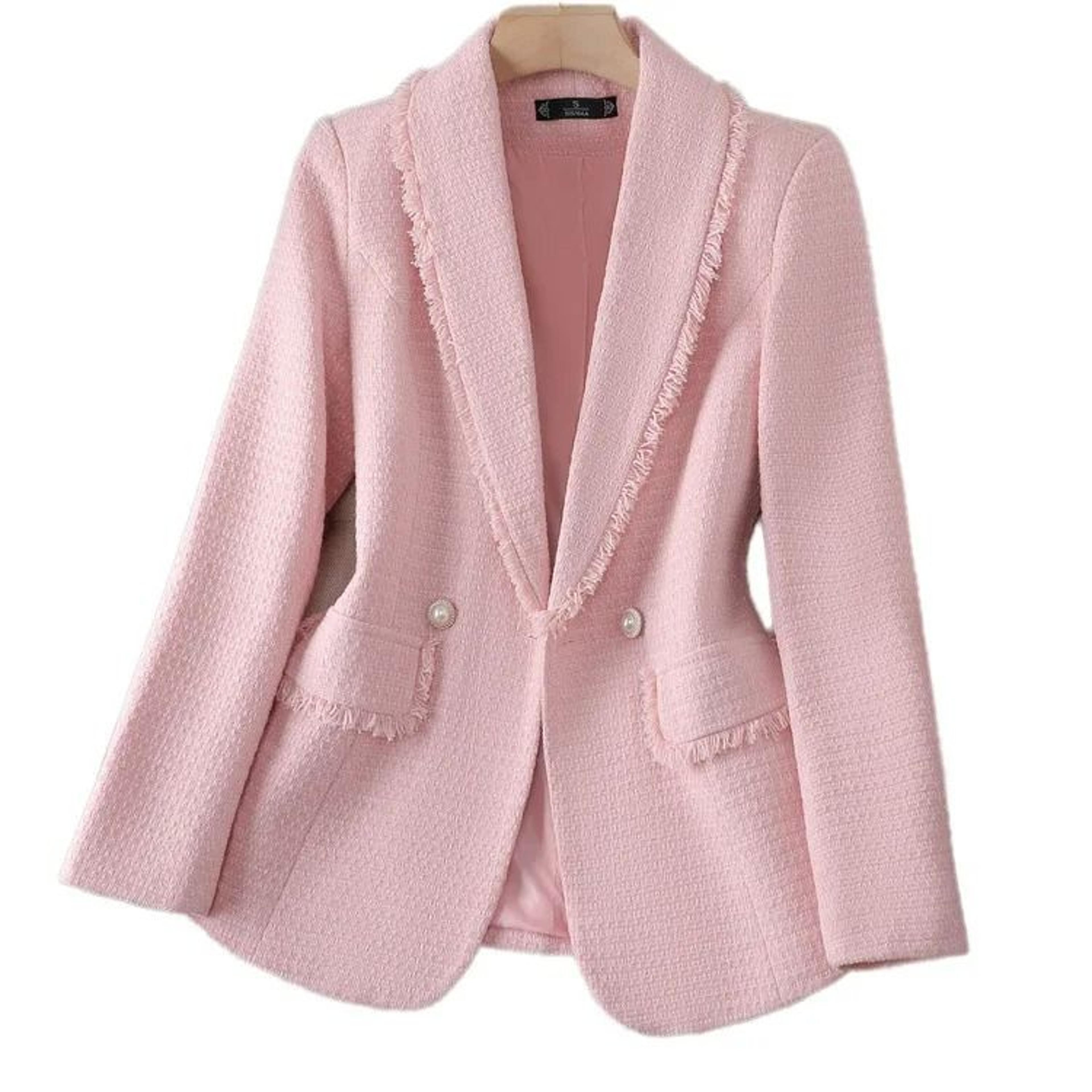 Womens Premium Folded Suit Jacket  SlimFit Spring Fashion Polyester Coat  Professional Small Blazer 4