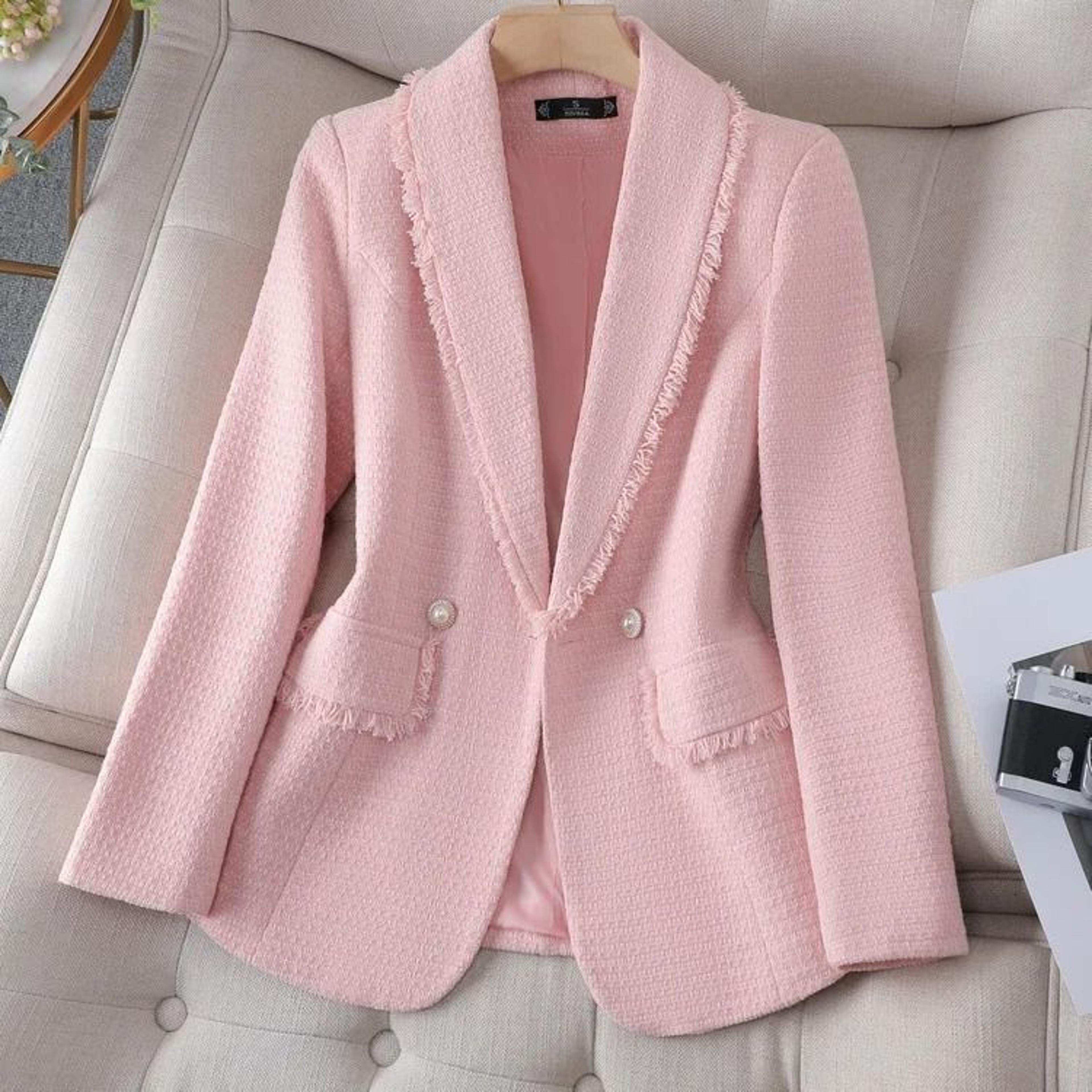 Womens Premium Folded Suit Jacket  SlimFit Spring Fashion Polyester Coat  Professional Small Blazer 7