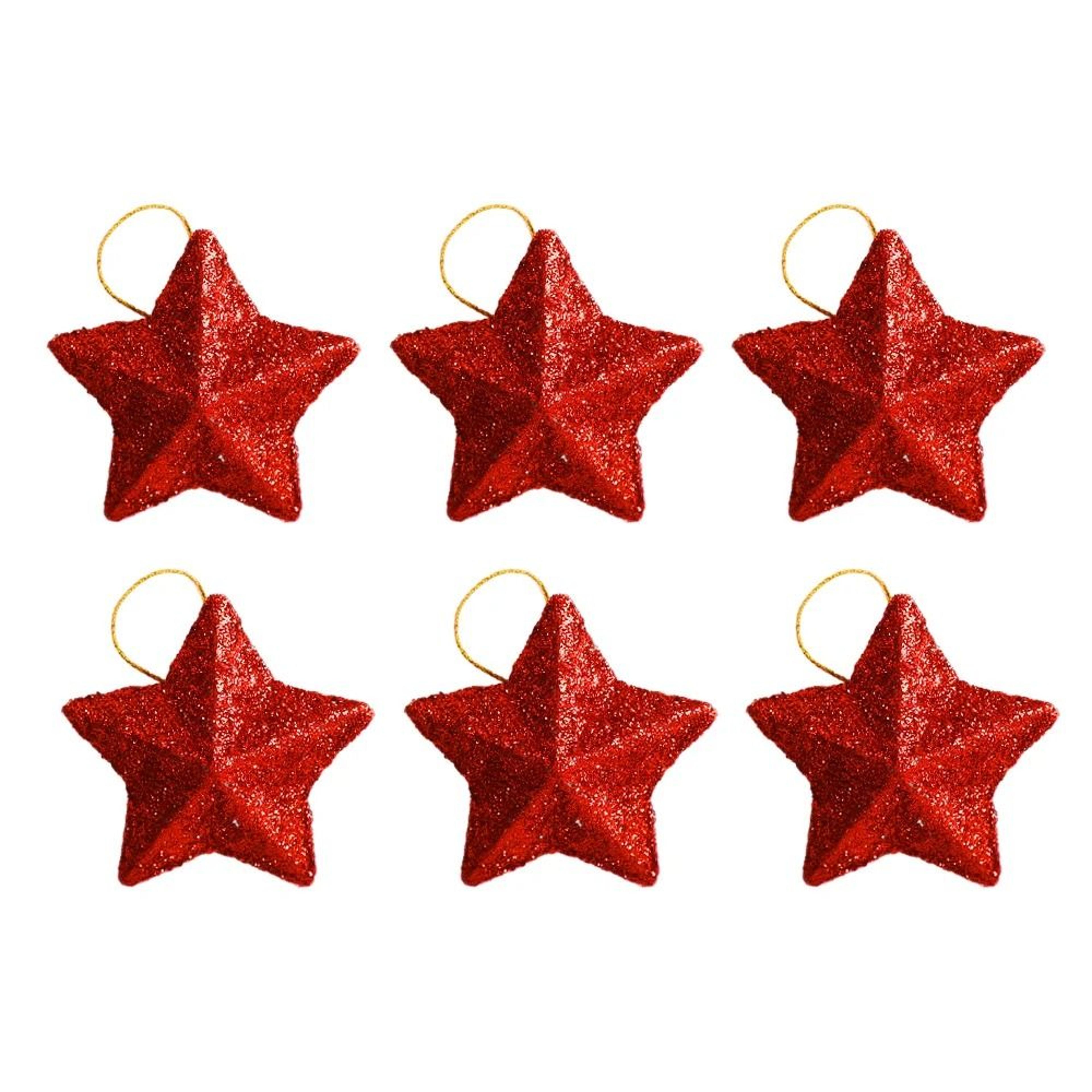 Gold Glitter Star Ornament Set  Premium Christmas Tree Pendant  Festive 2025 Holiday Decoration Inf 7