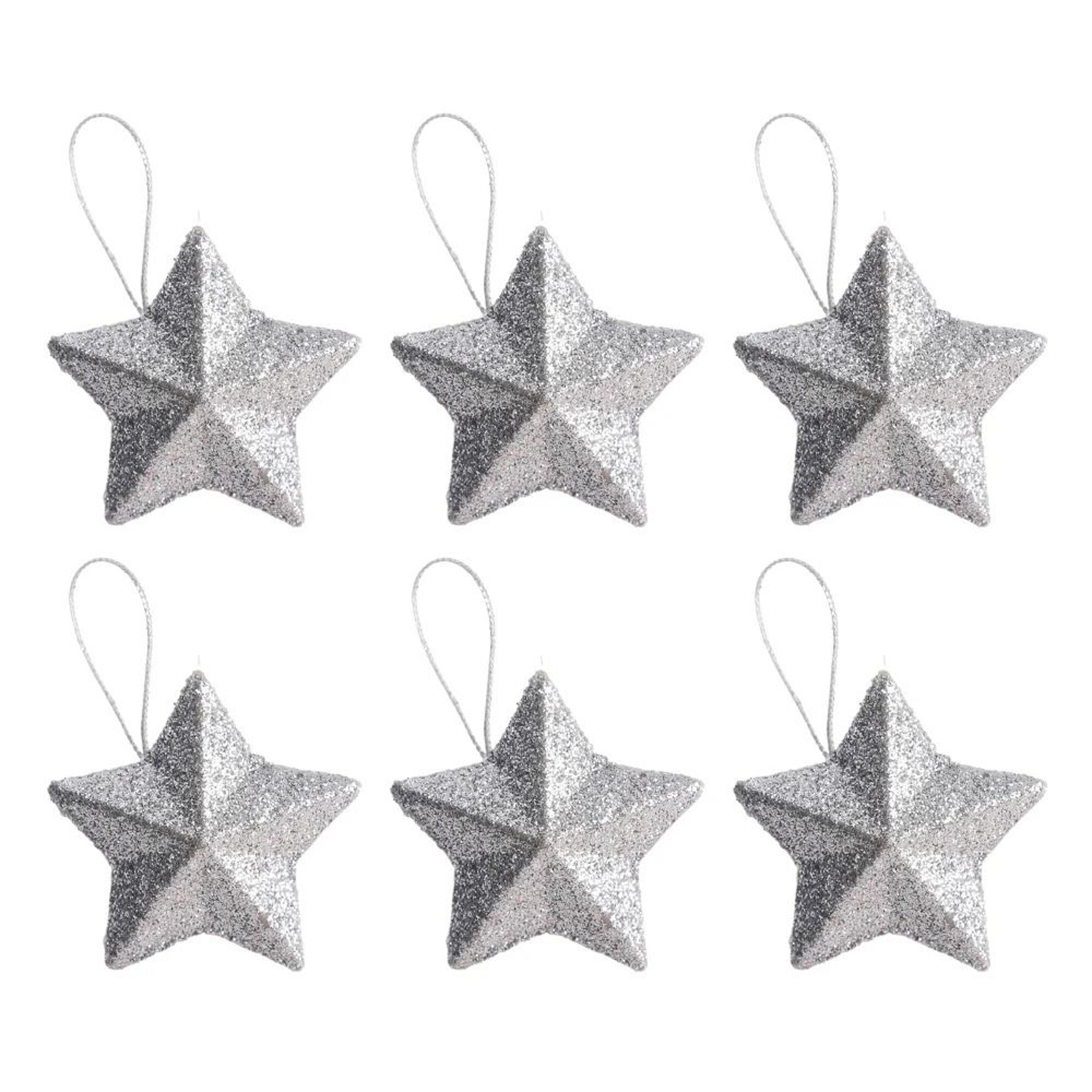 Gold Glitter Star Ornament Set  Premium Christmas Tree Pendant  Festive 2025 Holiday Decoration Inf 8