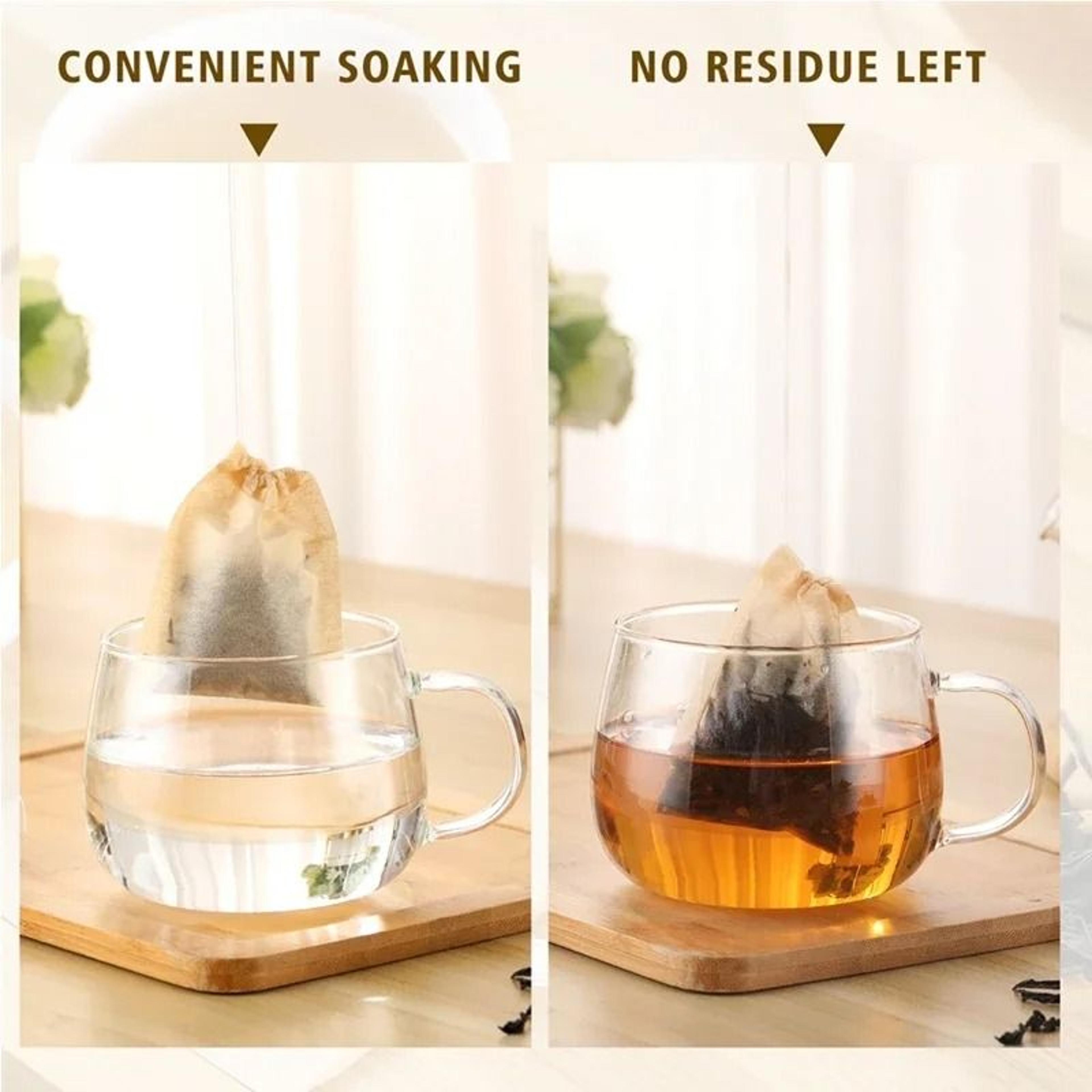 100Pcs Drawstring Teabags  Premium Biodegradable Filter Bags For Coffee Herbal Medicine  Leaf Tea 5