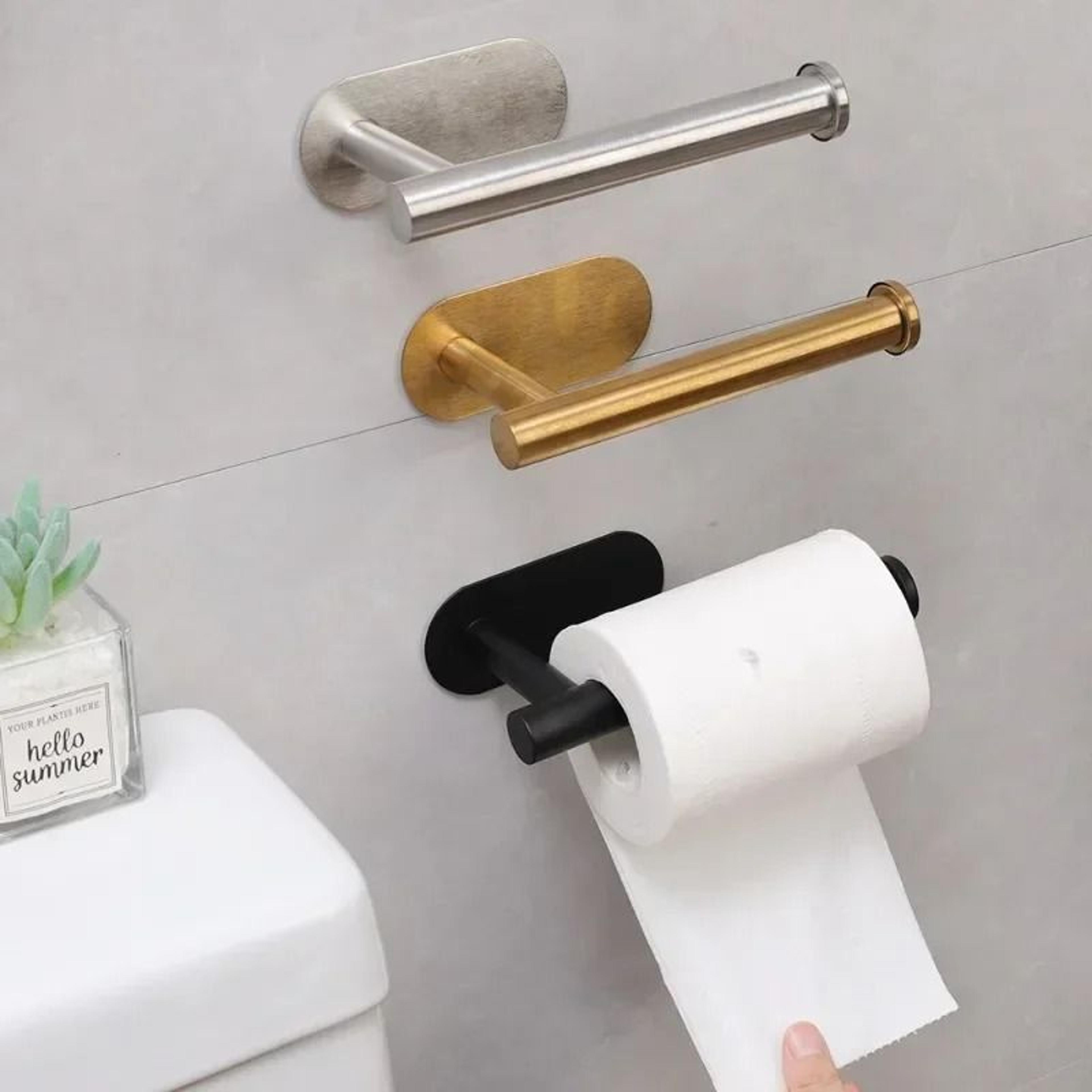 SelfAdhesive Stainless Steel Toilet Paper Holder  Premium NoDrill Wall Mount Tissue Dispenser 3