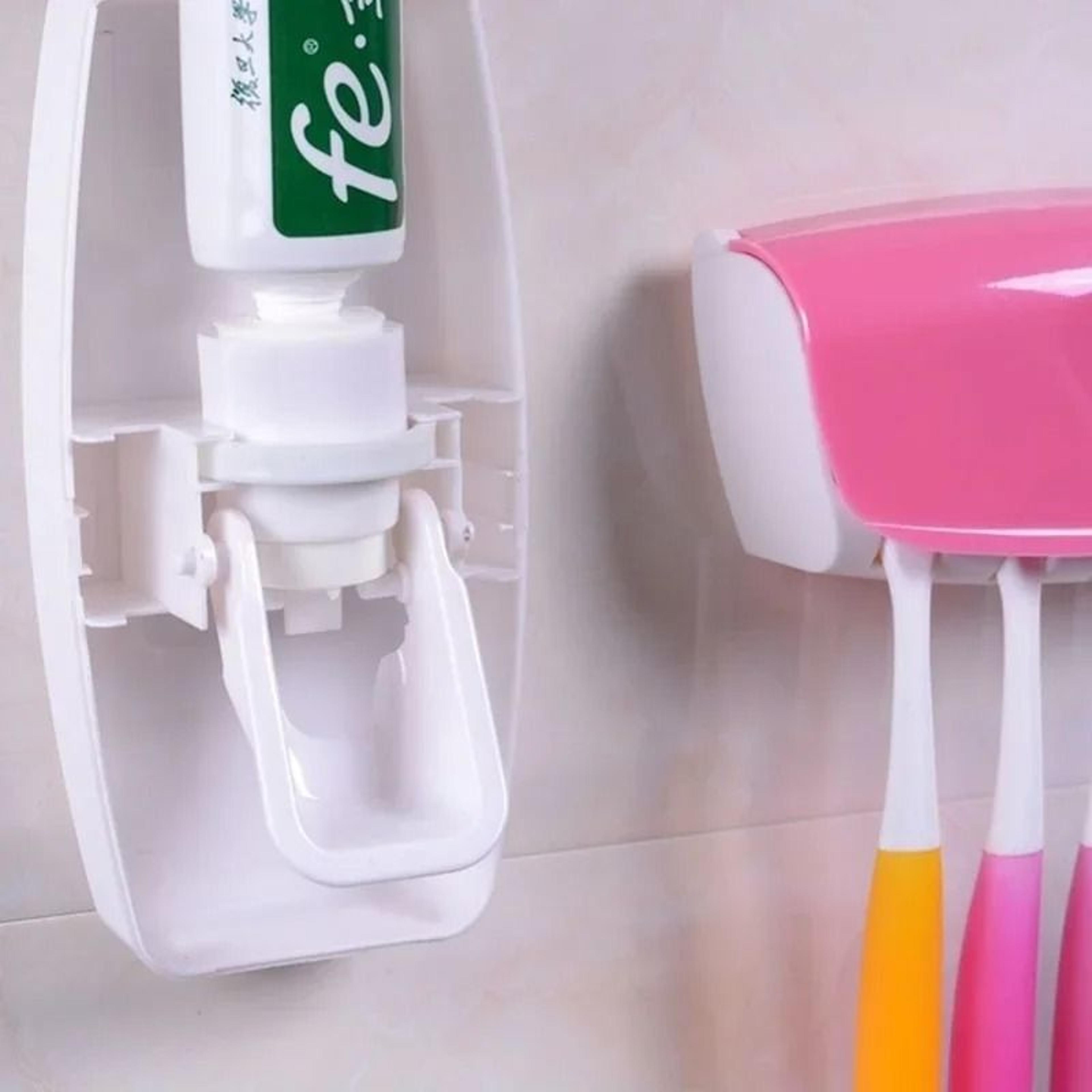 Automatic Toothpaste Dispenser  Holder  Premium WallMount Squeezer  DustProof Bathroom Infrastructu 1