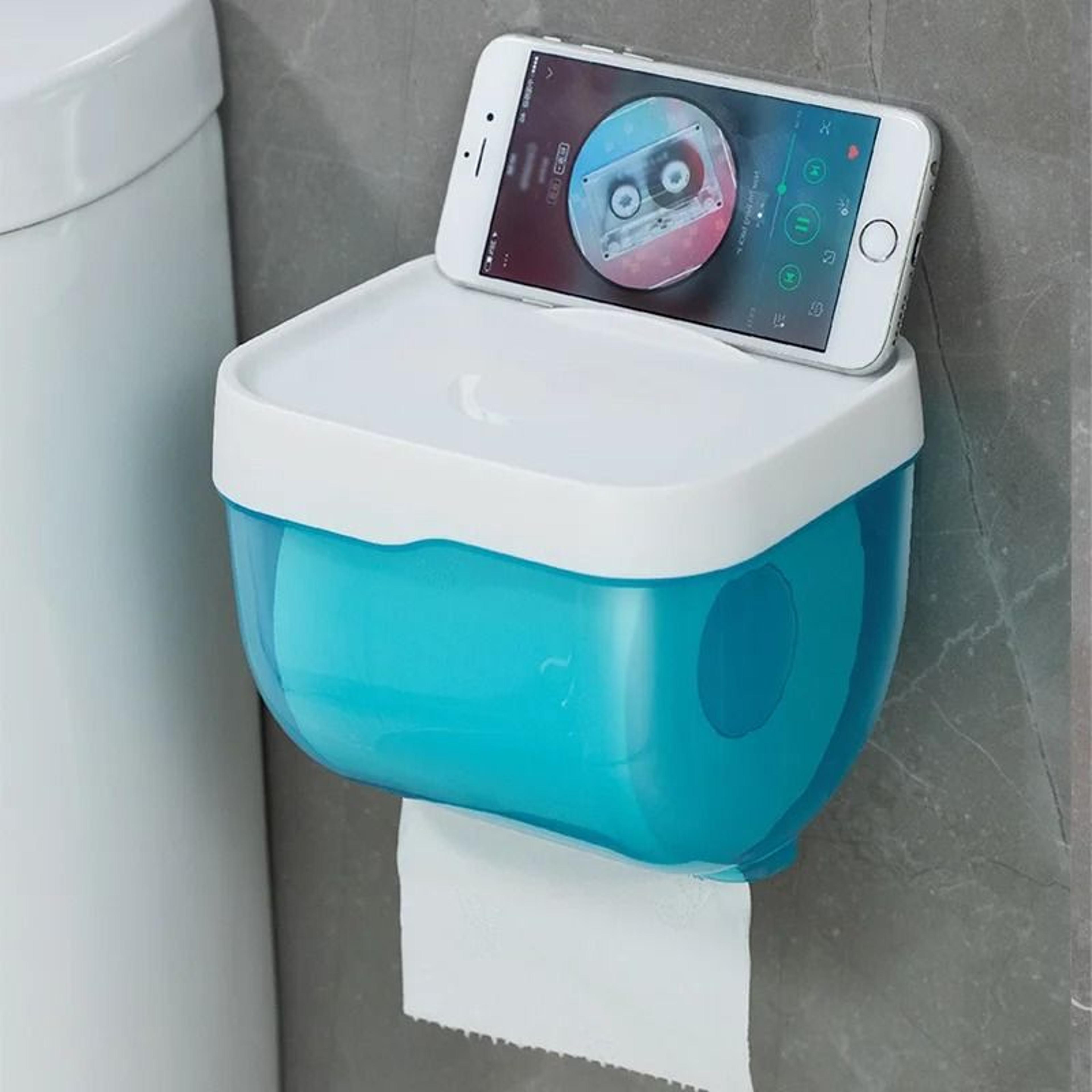 Waterproof Wall Mount Toilet Paper Holder Shelf And Storage Box Rack 1
