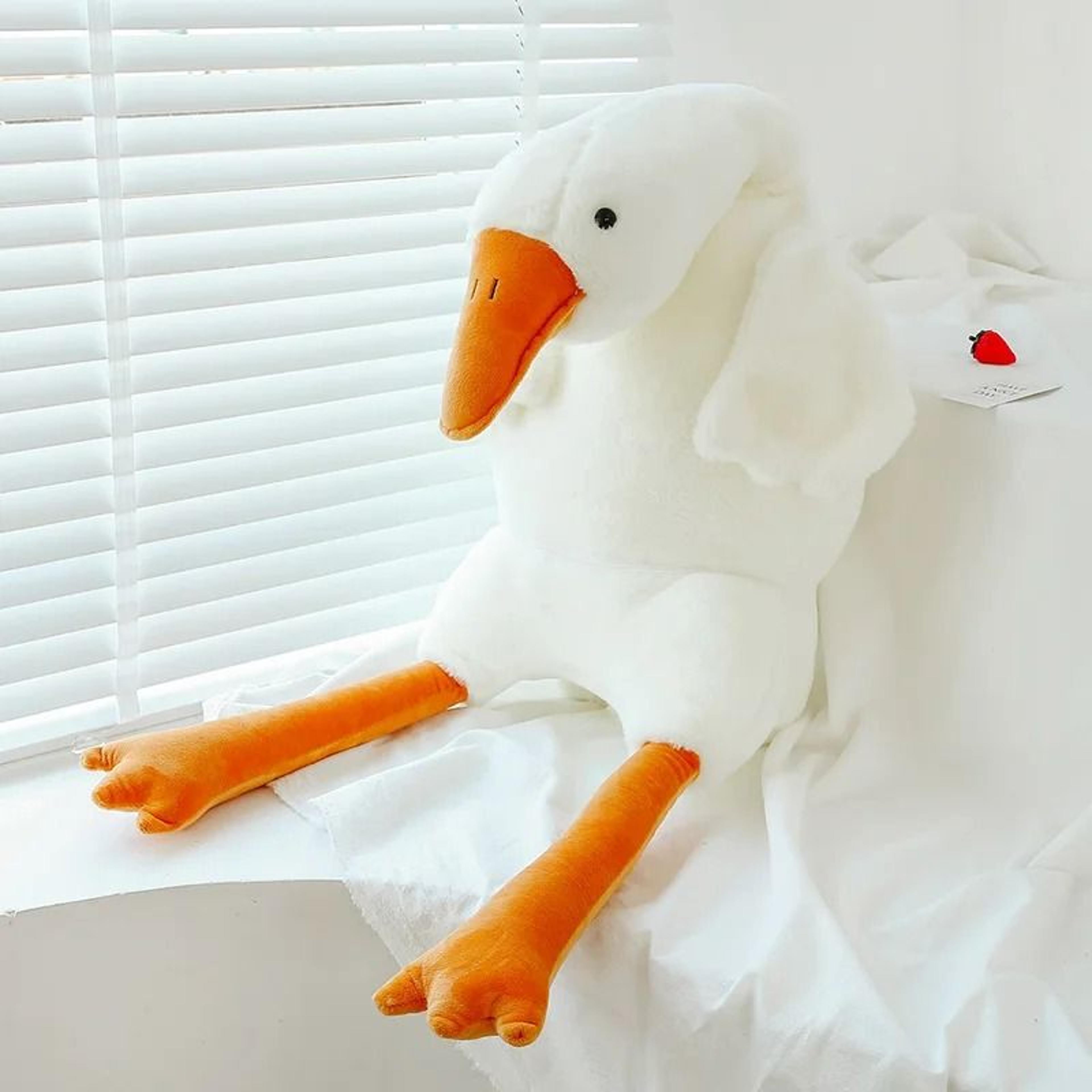 Big White Goose Throw Pillow Plush Toy Sleep Bed Birthday Gift Stuffed Doll 4