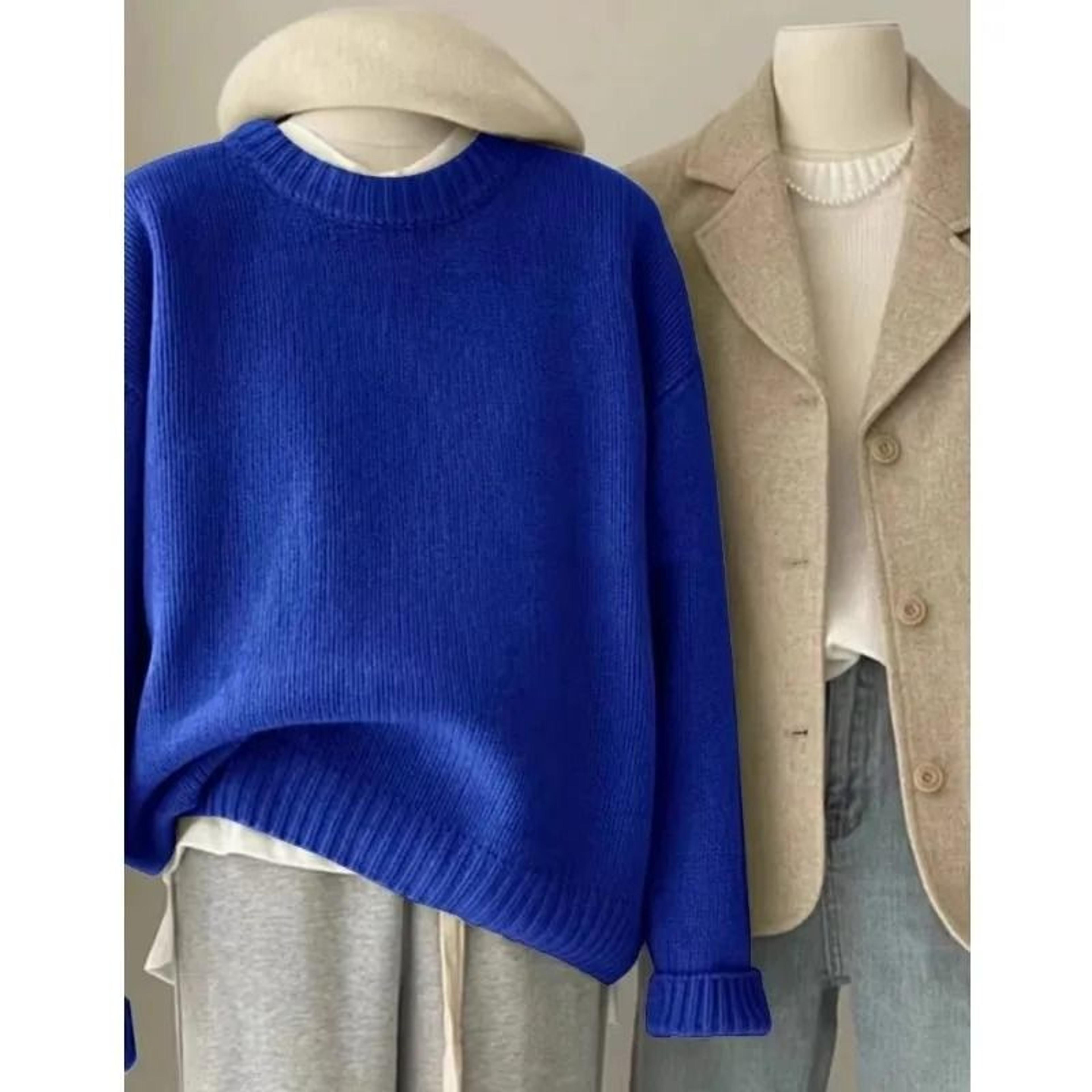 Soft Waxy Round Neck 100 Pure Cashmere Sweater Womens Loose Pullover 10