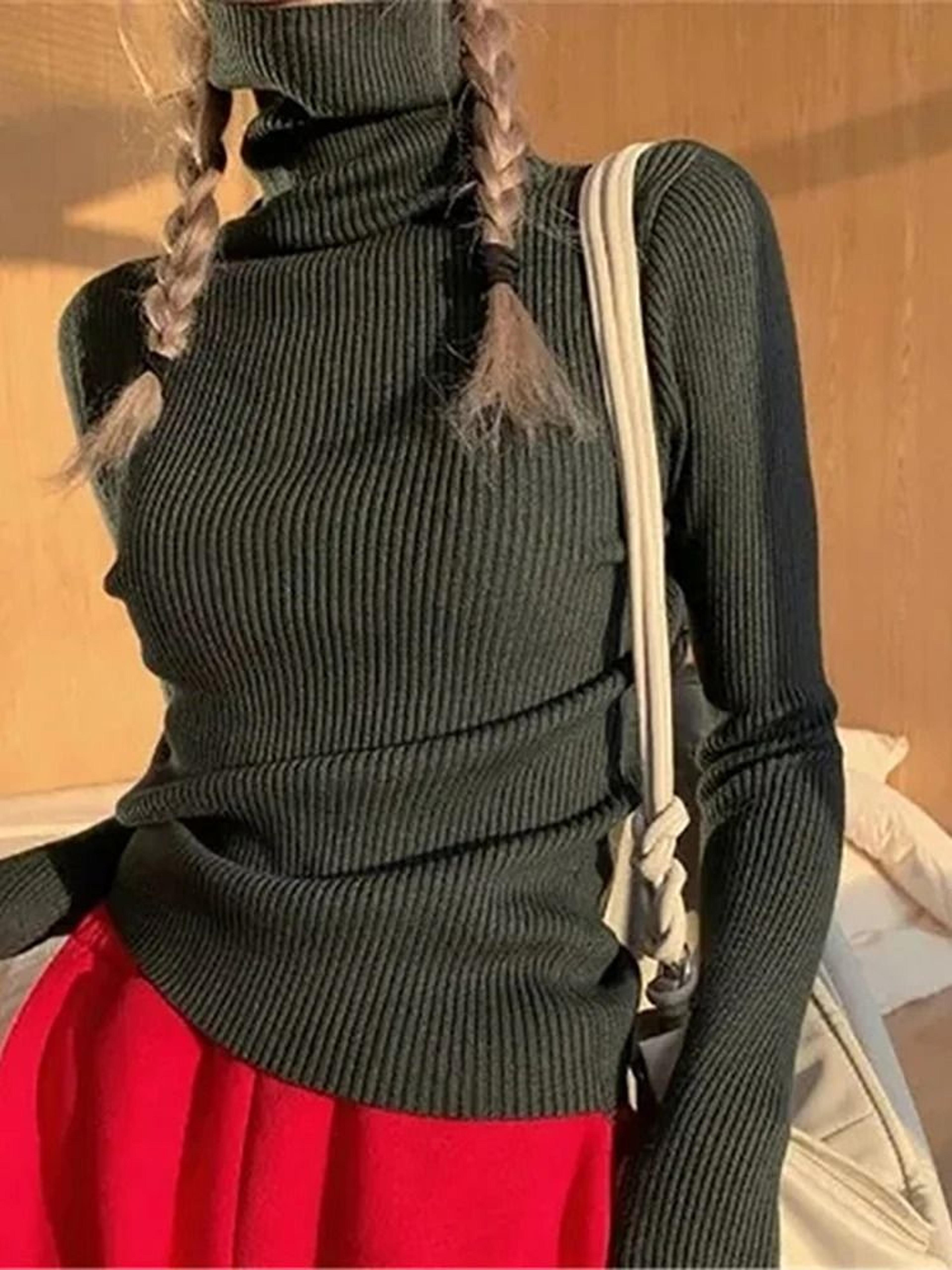 Womens Fall Turtleneck Sweater Knitted Soft Pullover Cashmere Jumper 4