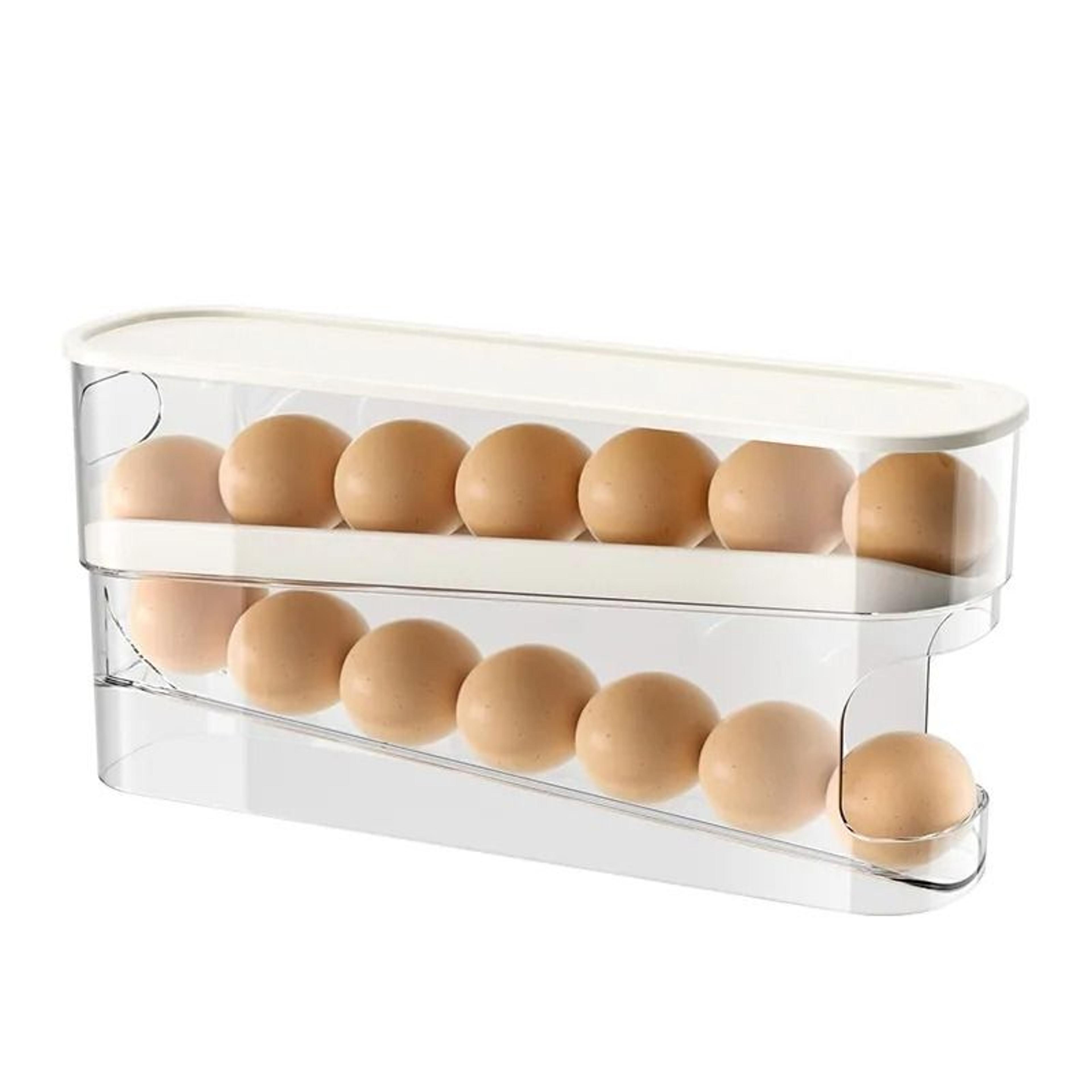 Double Layer Rolling Egg Storage Box Automatic Scrolling Refrigerator Dispenser 0
