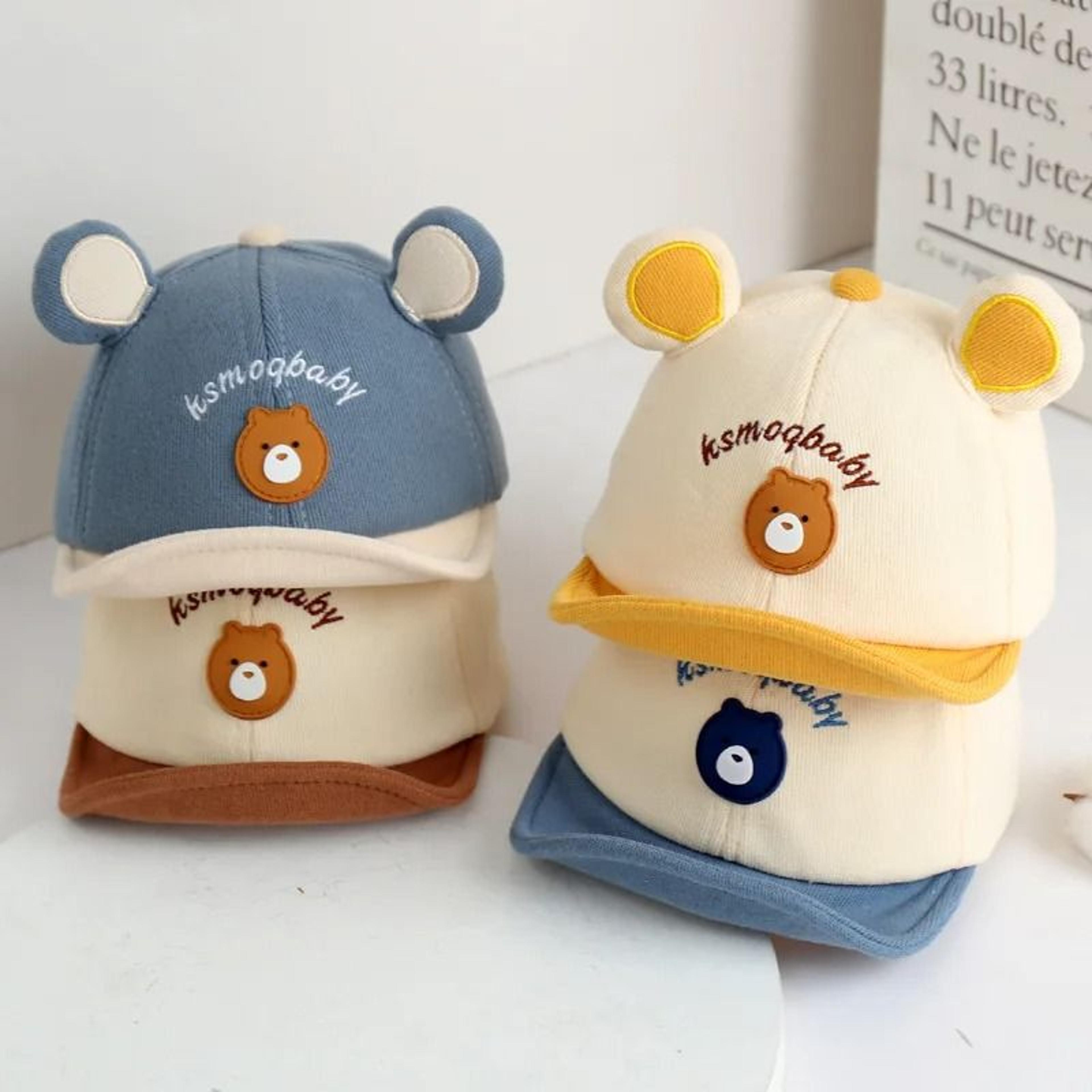 cartoon bear baby baseball cap with ears cute animal peaked sun hat