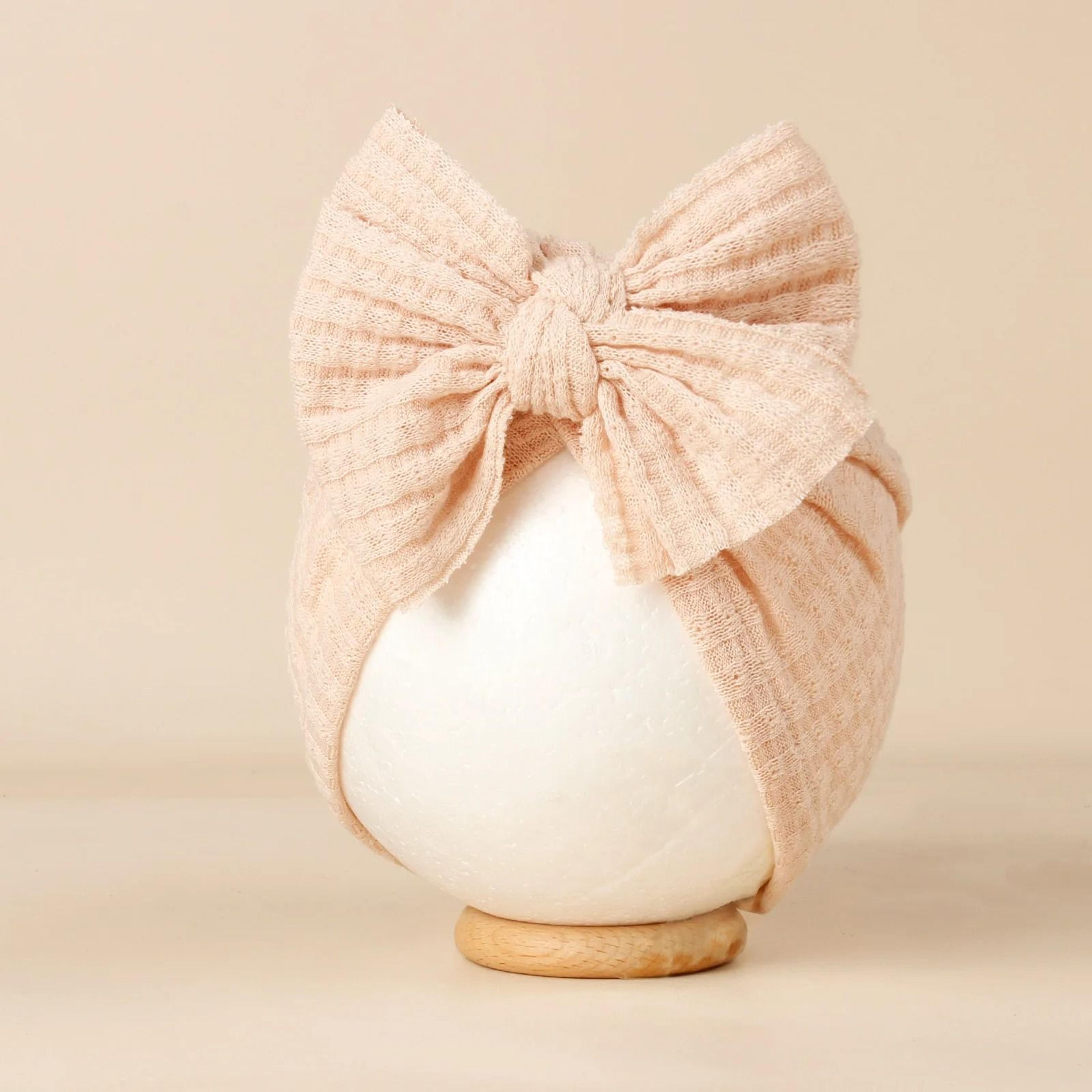 Lovely Bowknot Knitted Baby Hat Soft Newborn Girls Turban Beanie 12