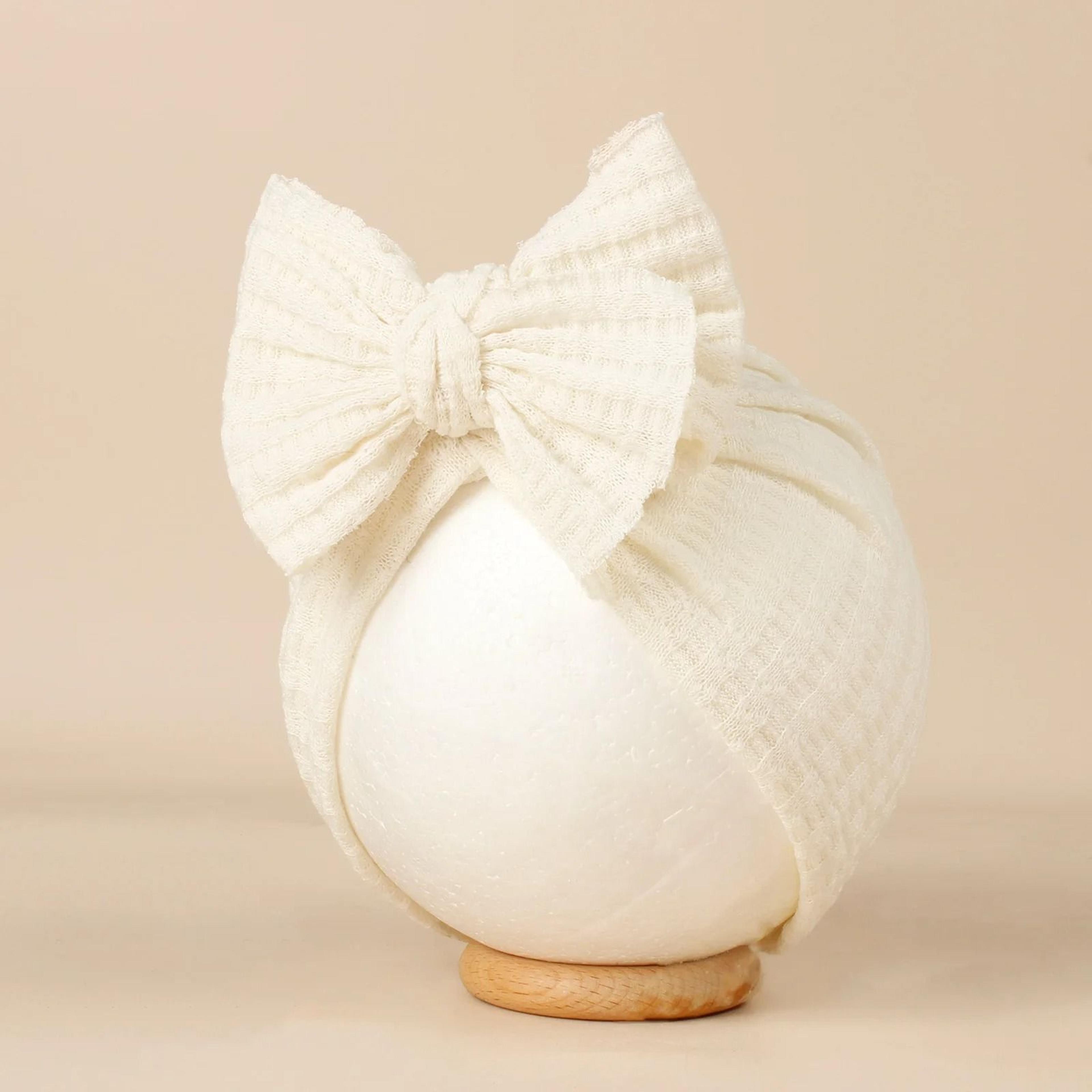 Lovely Bowknot Knitted Baby Hat Soft Newborn Girls Turban Beanie 14