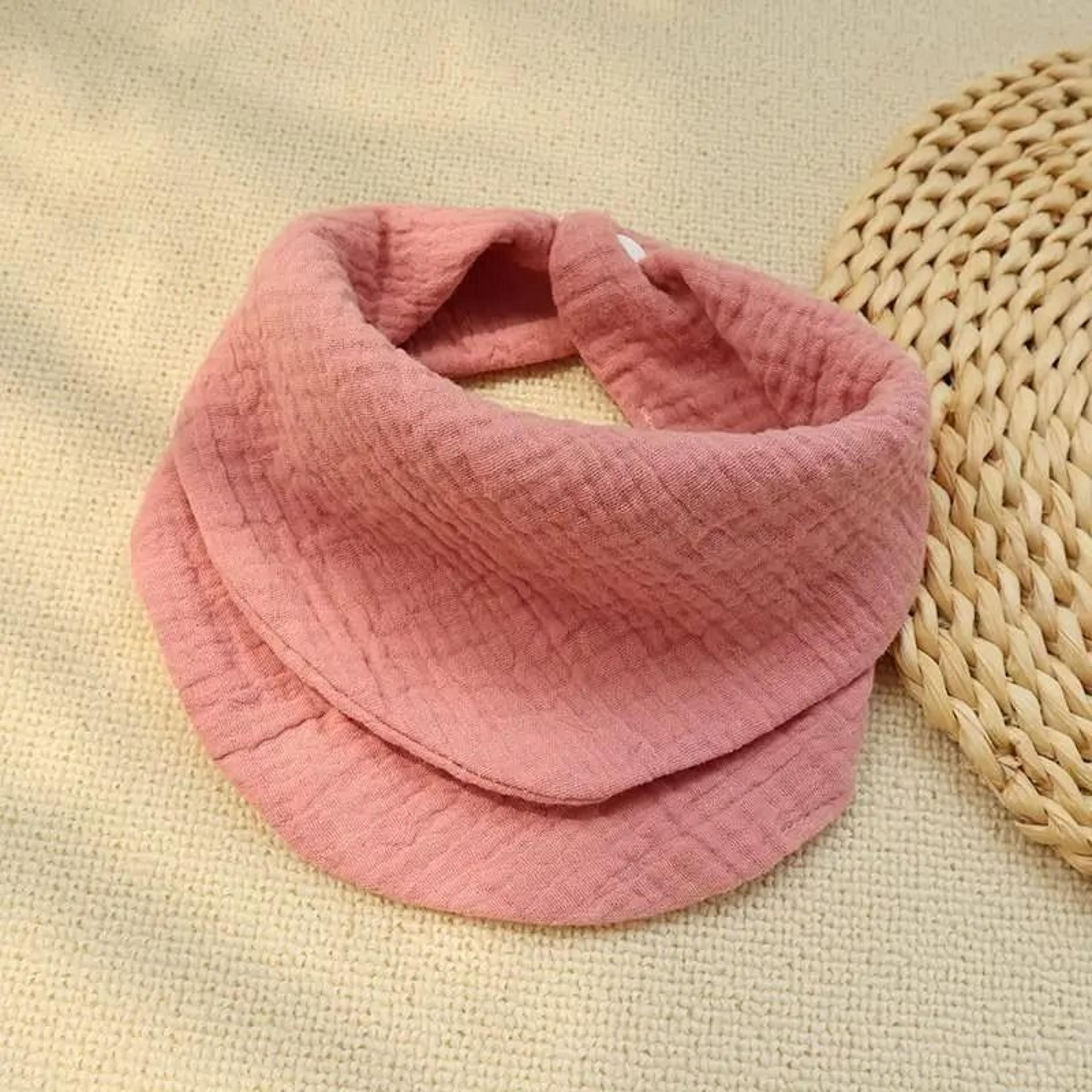 Newborn Soft Cotton Burp Cloths Solid Color Baby Drool Bandana Bib 9