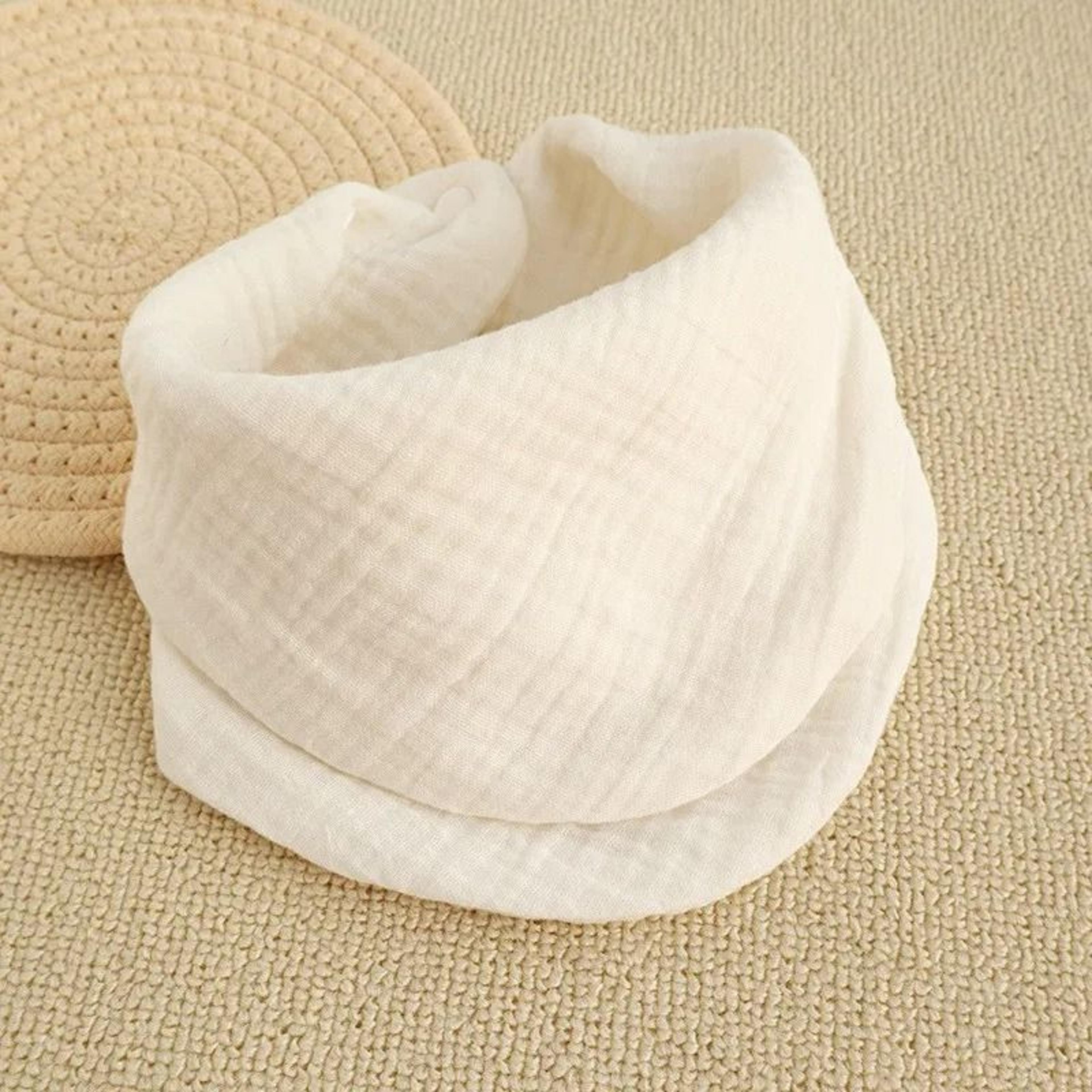 Newborn Soft Cotton Burp Cloths Solid Color Baby Drool Bandana Bib 3