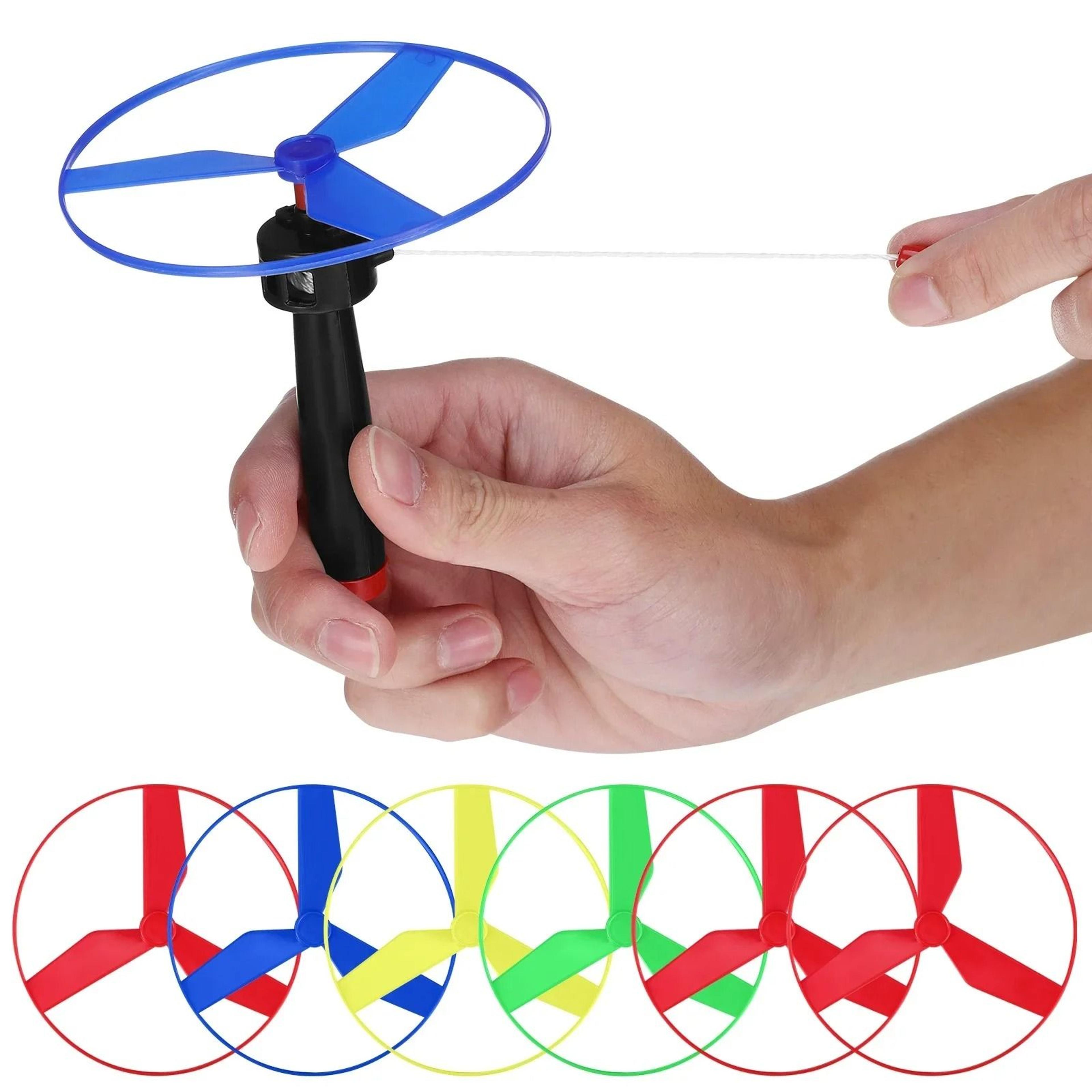 Kids Pull String Flying Disc Propeller Helicopter Outdoor Fun Game Toy 6