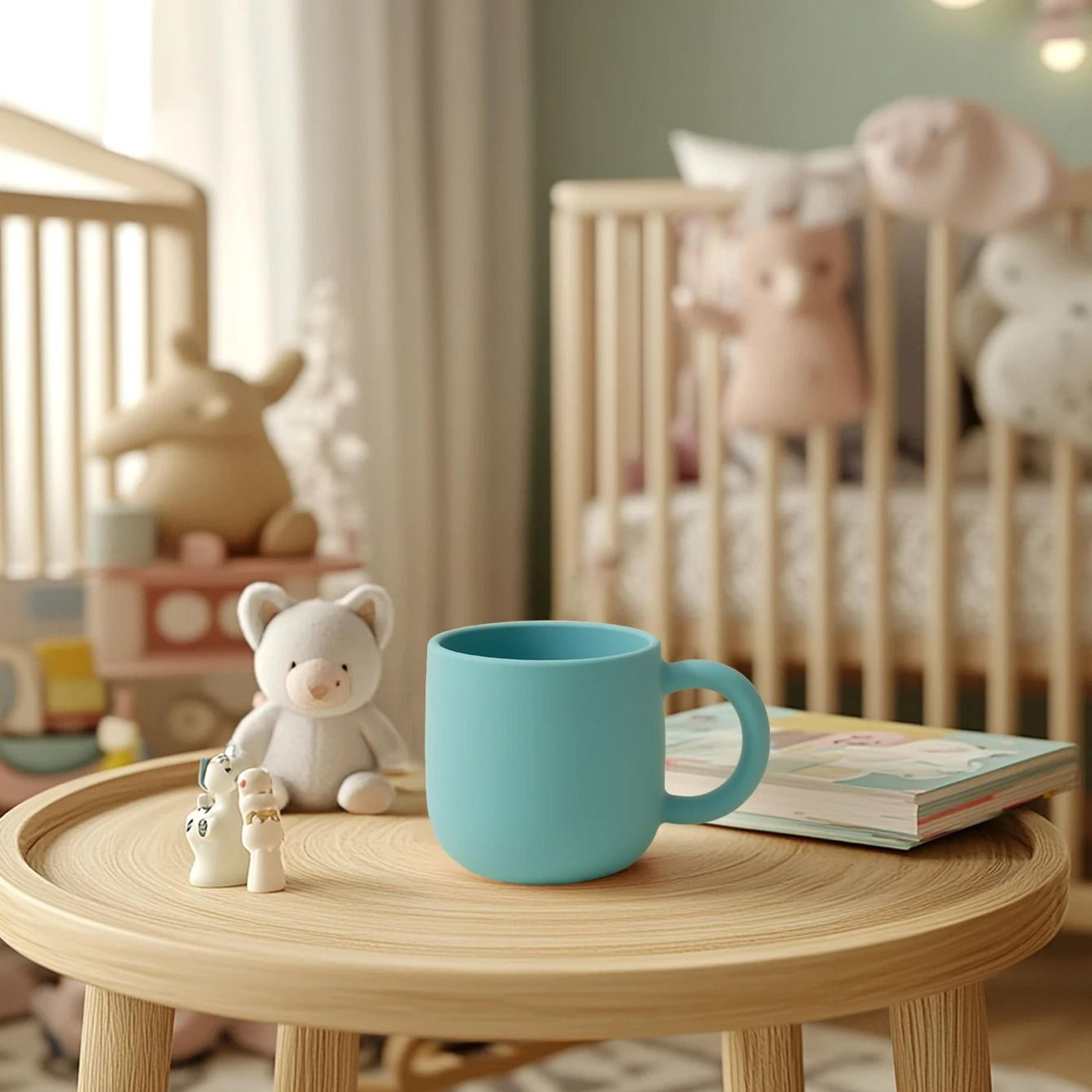 Silicone Baby Training Cup  Single Handle Portable Tableware For Toddlers 5