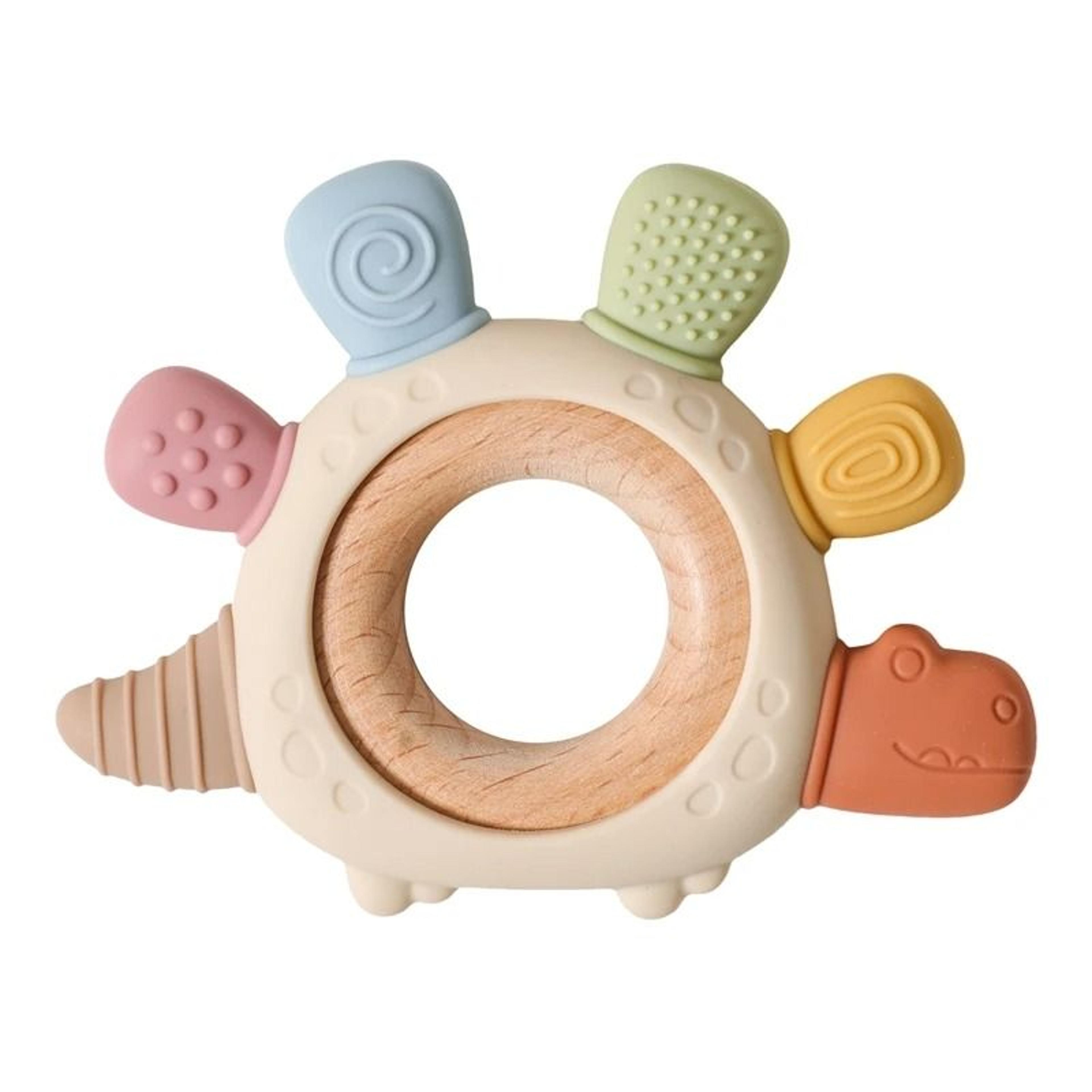 Silicone Crab Baby Teether With Natural Wooden Ring  BPAFree Molar Toy 13