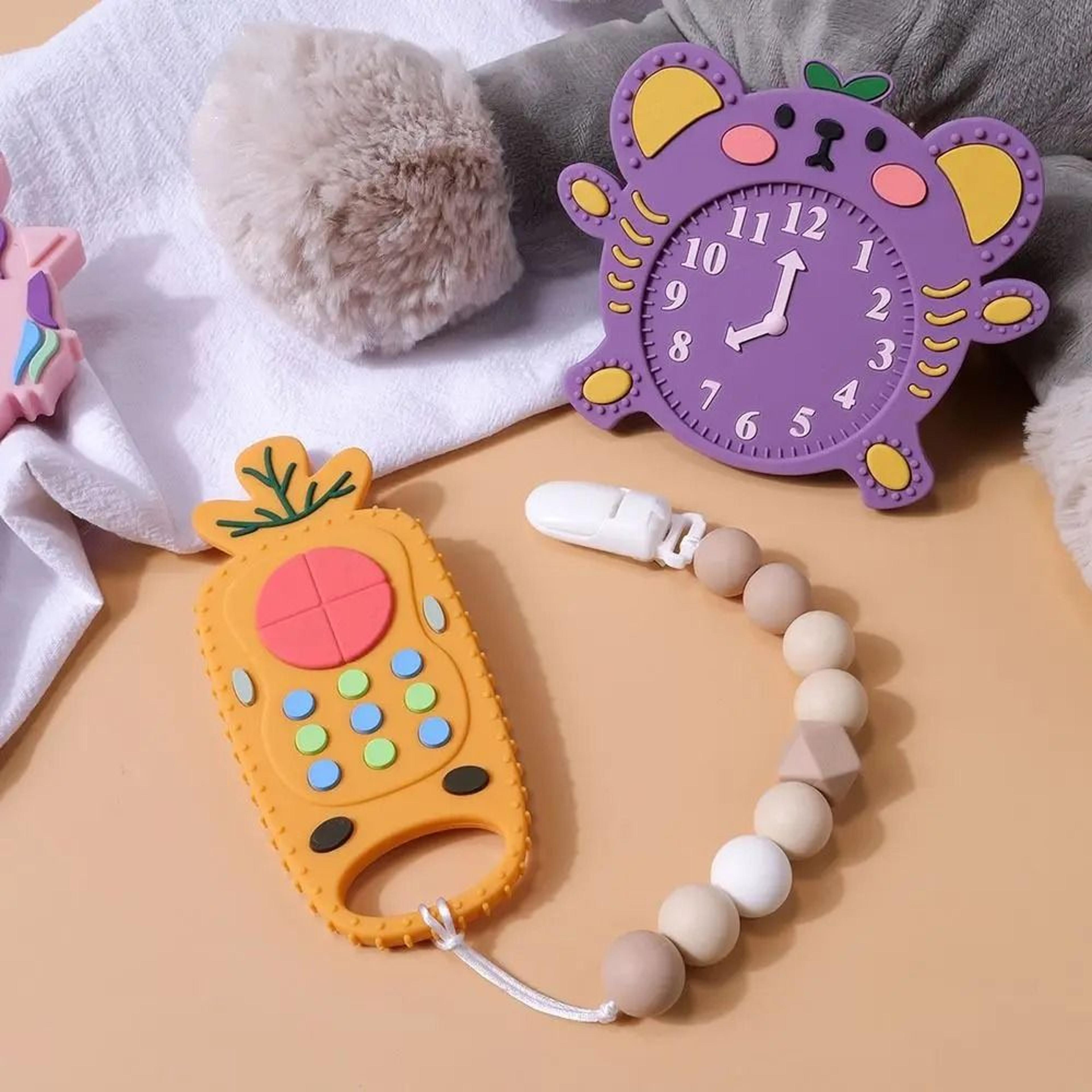 Remote Control Silicone Baby Teether  Sensory Relief  Educational Molar Toy 1