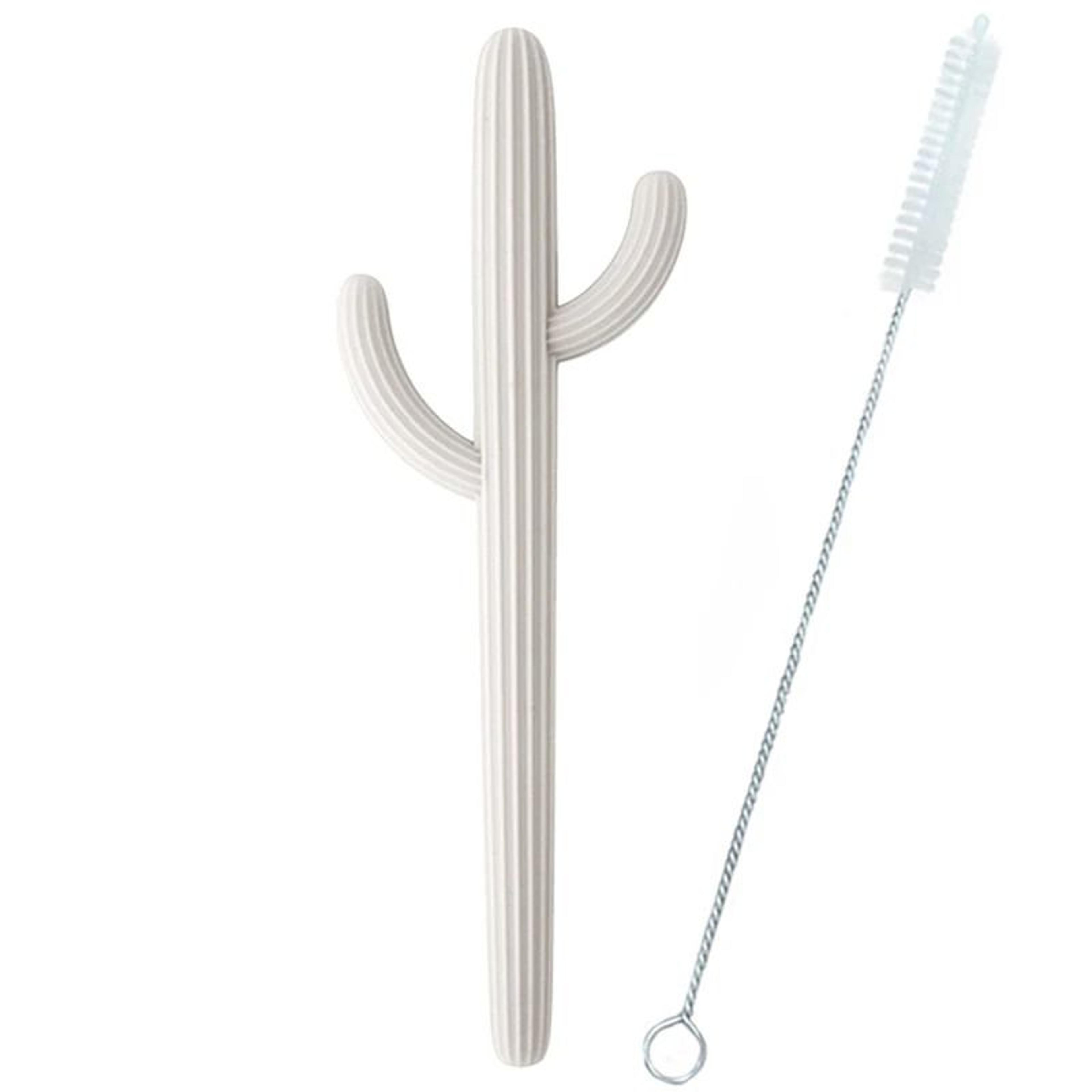Silicone Cactus Teether Straw  BPAFree Fidget Toy  Infant Chewing Accessory 17