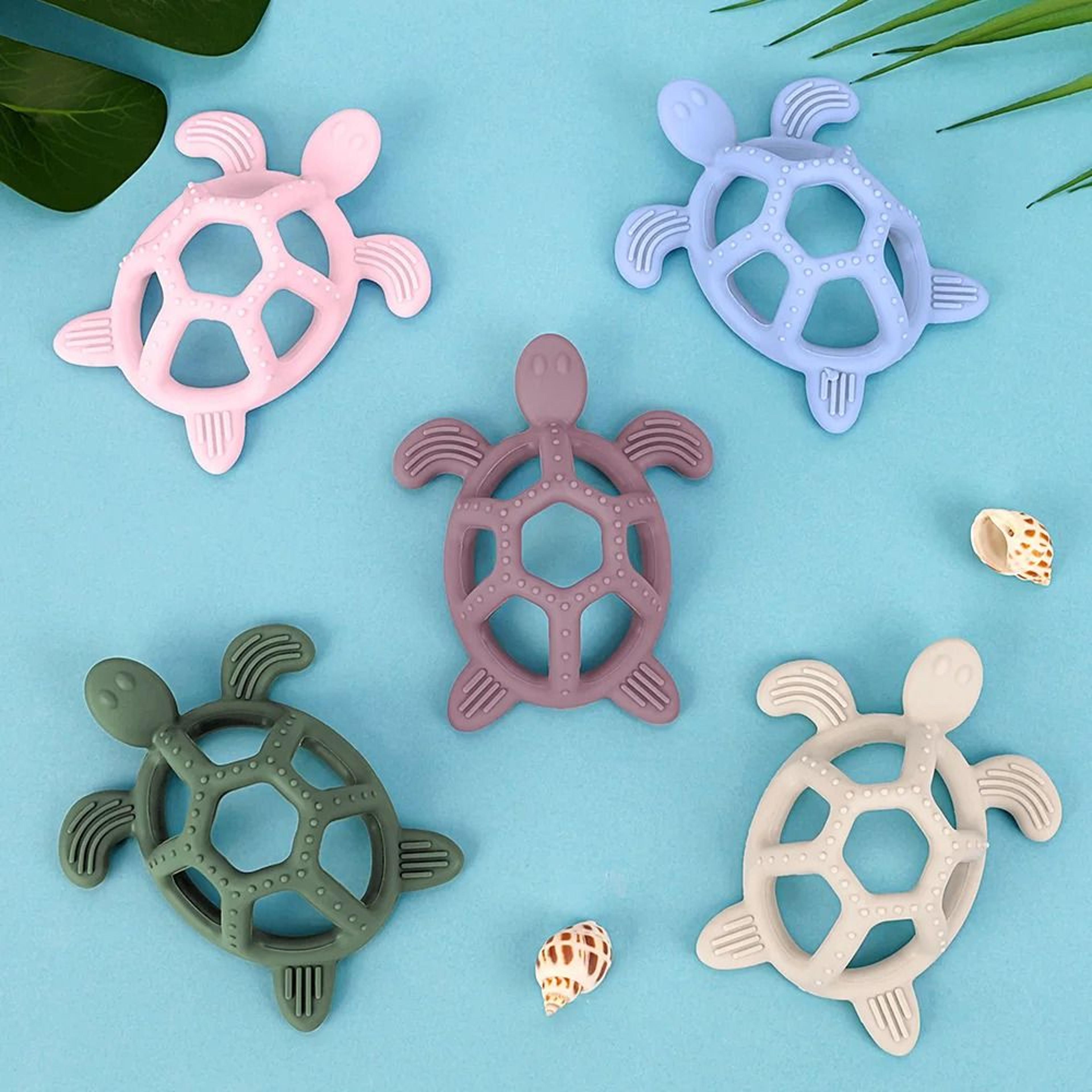 silicone turtle baby teether – food-grade cartoon animal molar toy
