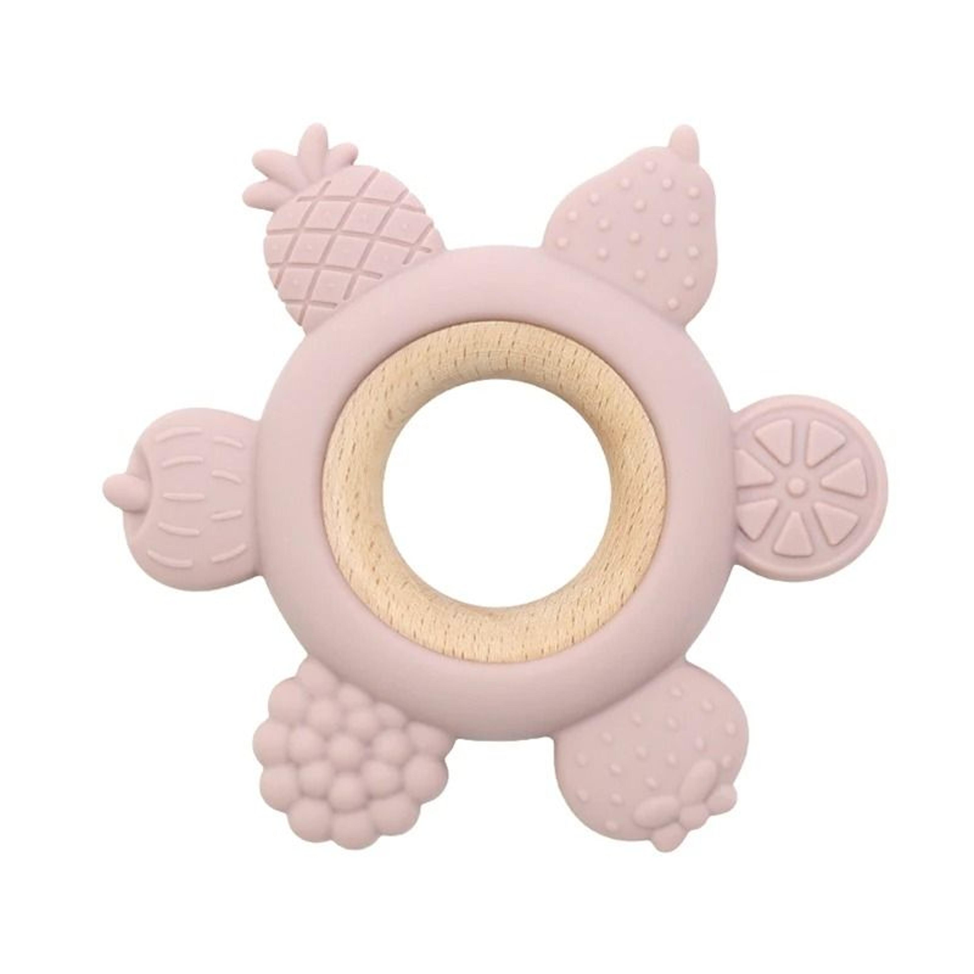 FruitTheme Silicone  Wooden Baby Teether  BPAFree Infant Chewing Toy 10