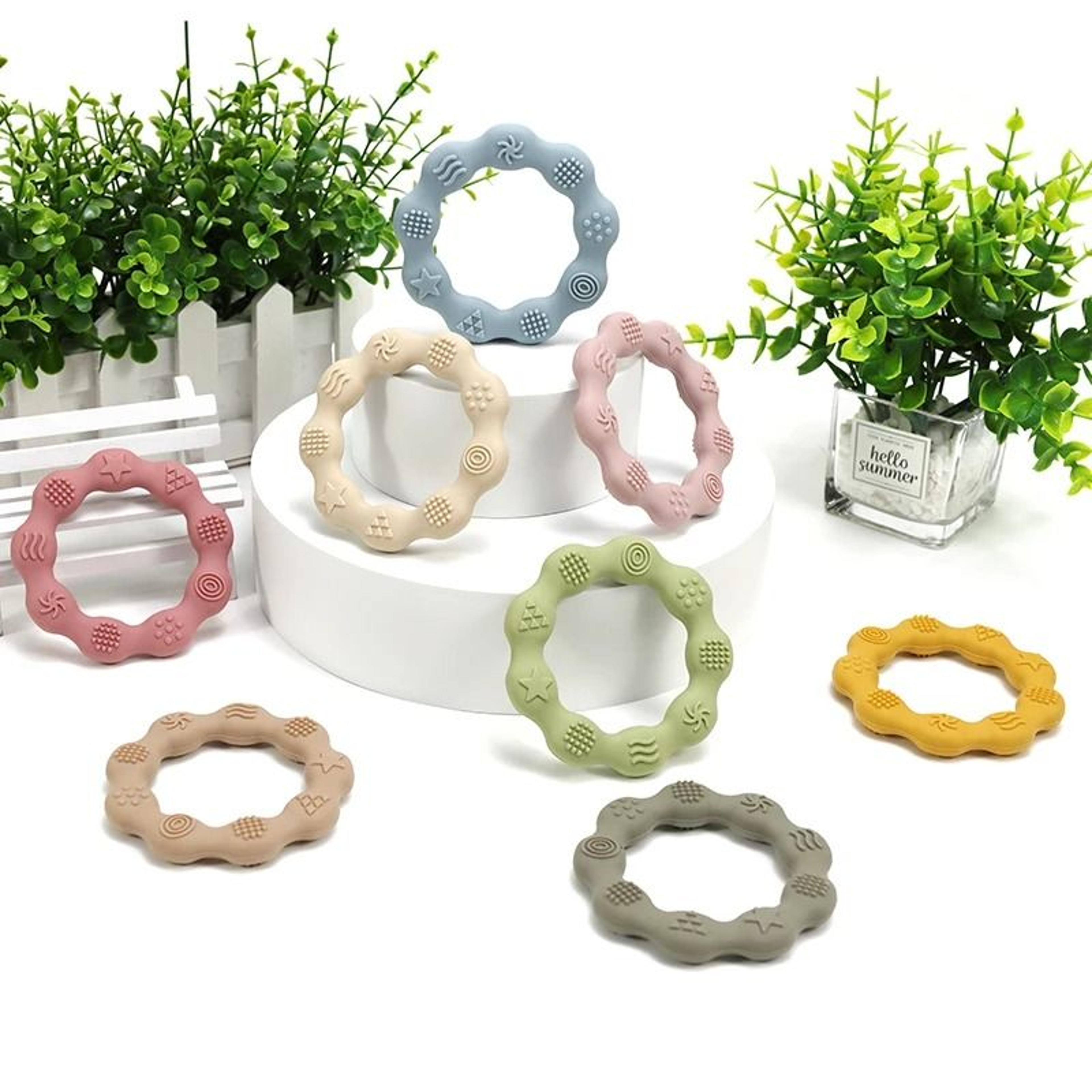 MultiTextured Silicone Teether Ring  Sensory Tactile Cognition  Molar Toy 3